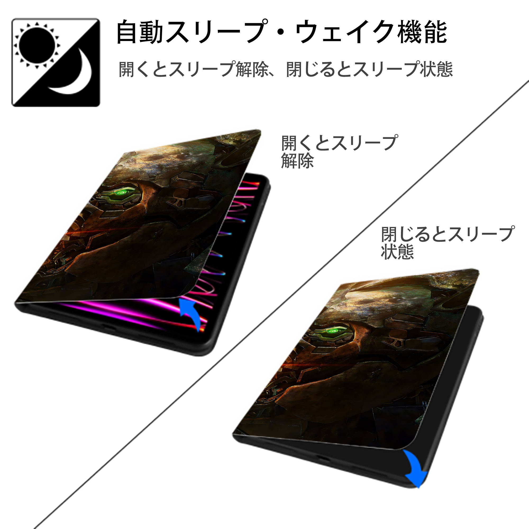 Transformers トランスフォーマー IPadケース ペンホルダー付き ブックスタイルデザイン