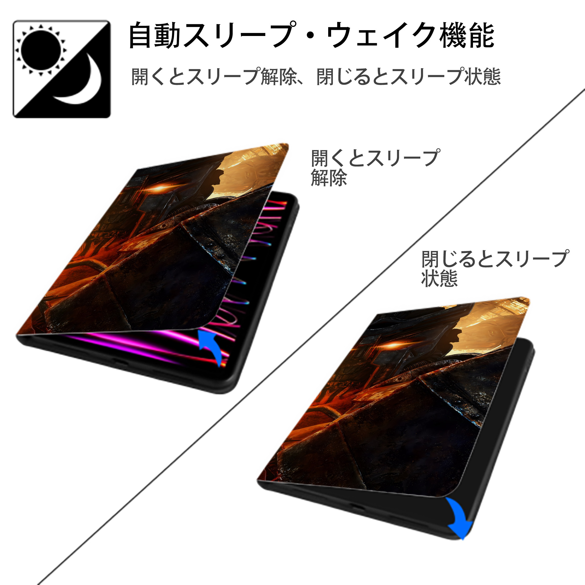 Transformers トランスフォーマー IPadケース ペンホルダー付き ブックスタイルデザイン