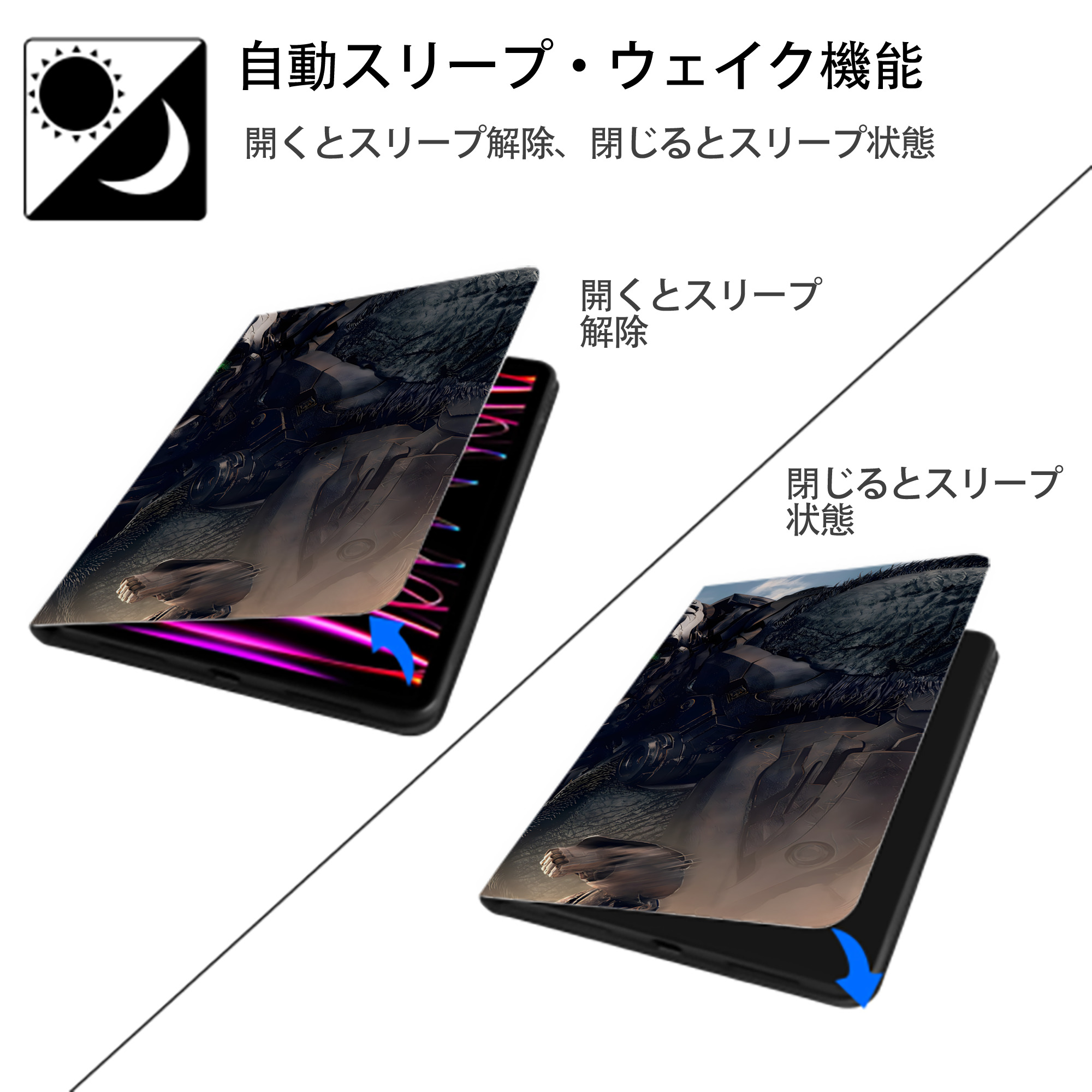 Transformers トランスフォーマー IPadケース ペンホルダー付き ブックスタイルデザイン