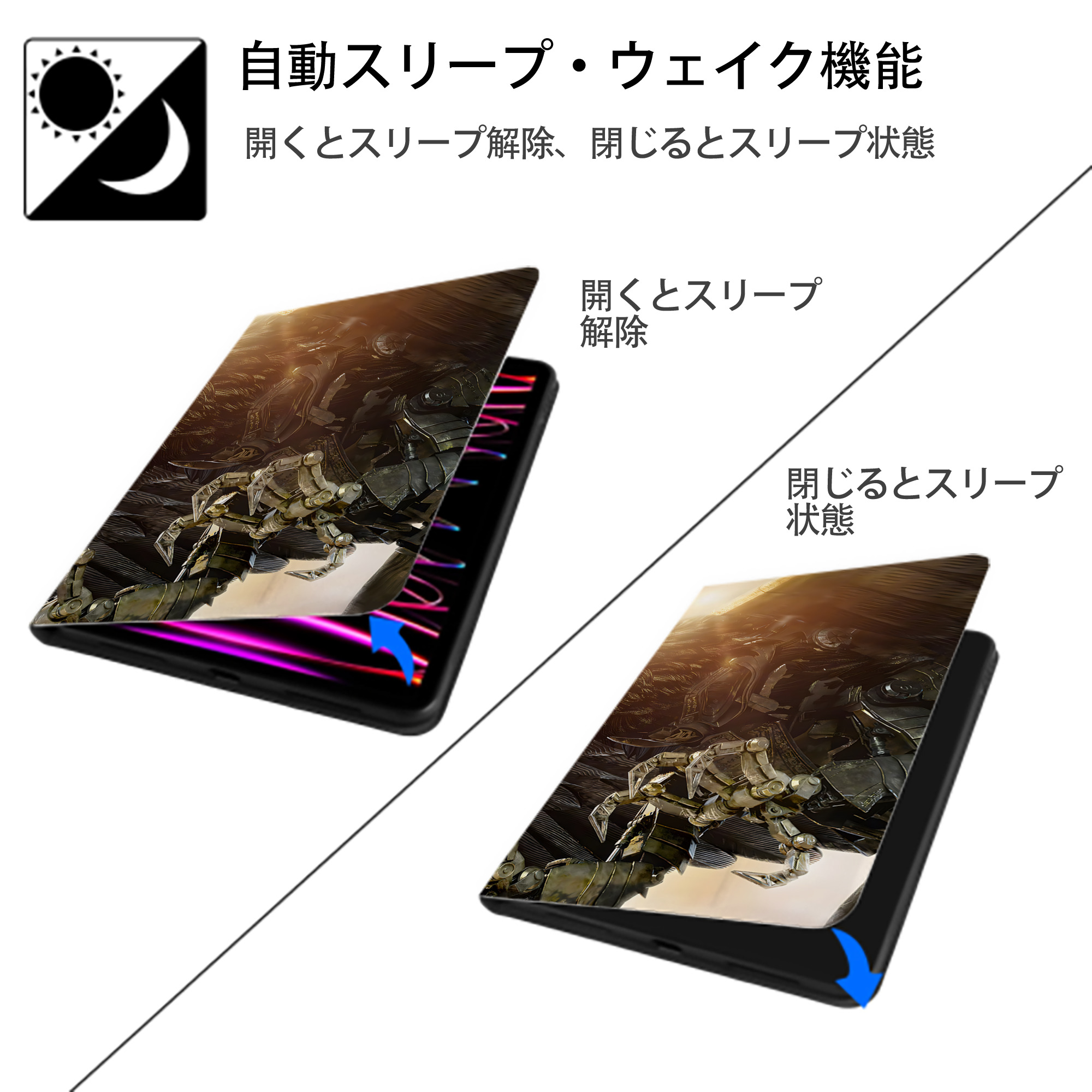 Transformers トランスフォーマー IPadケース ペンホルダー付き ブックスタイルデザイン