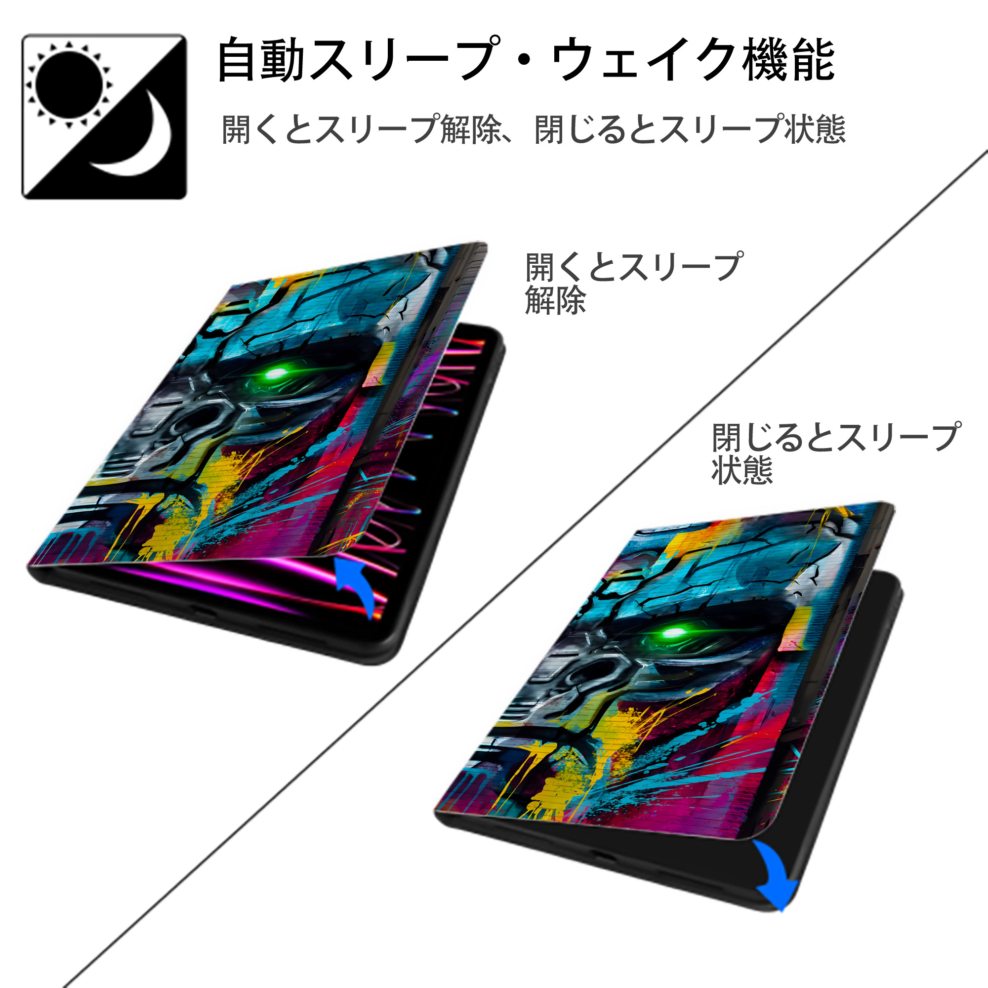 Transformers トランスフォーマー IPadケース ペンホルダー付き ブックスタイルデザイン