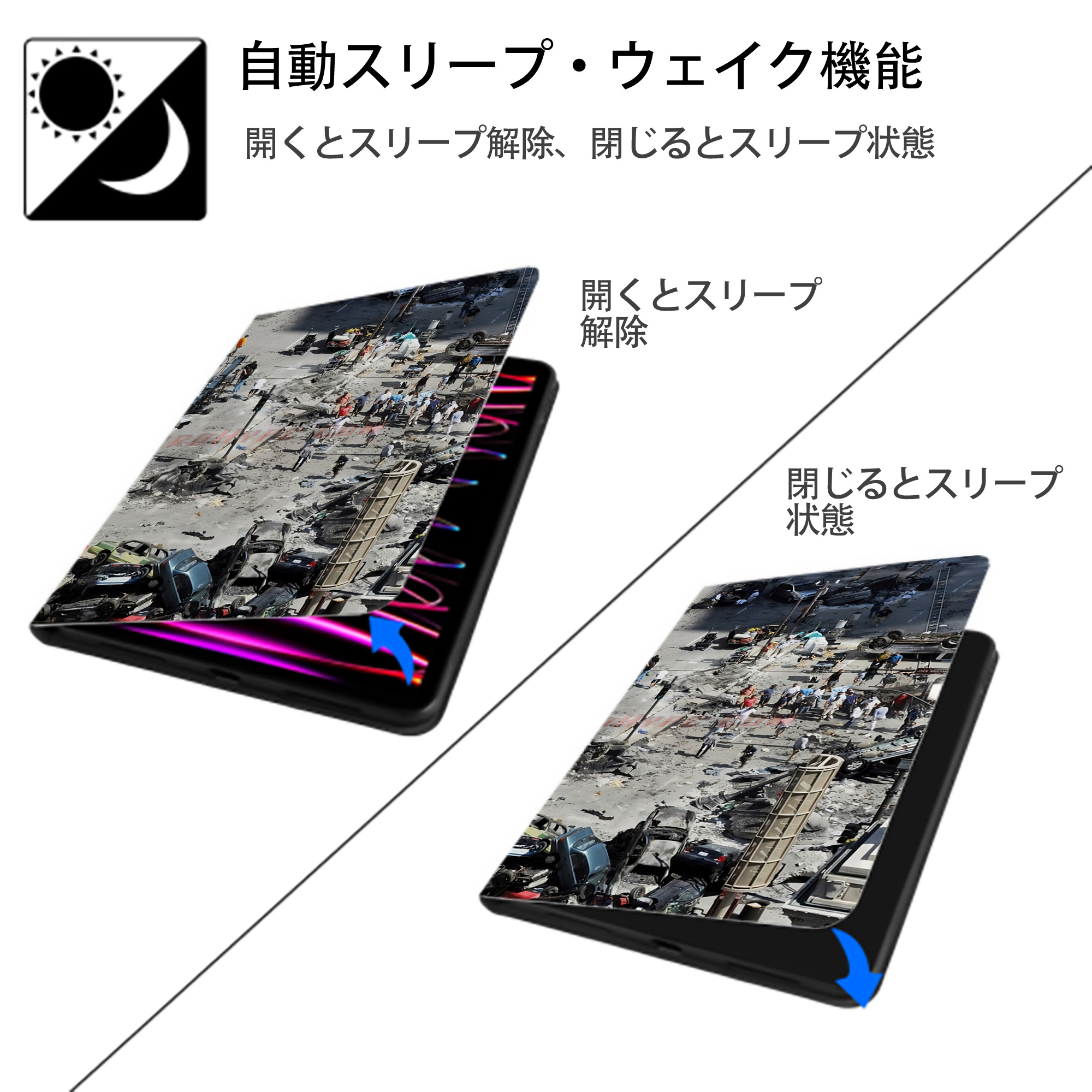Transformers トランスフォーマー IPadケース ペンホルダー付き ブックスタイルデザイン