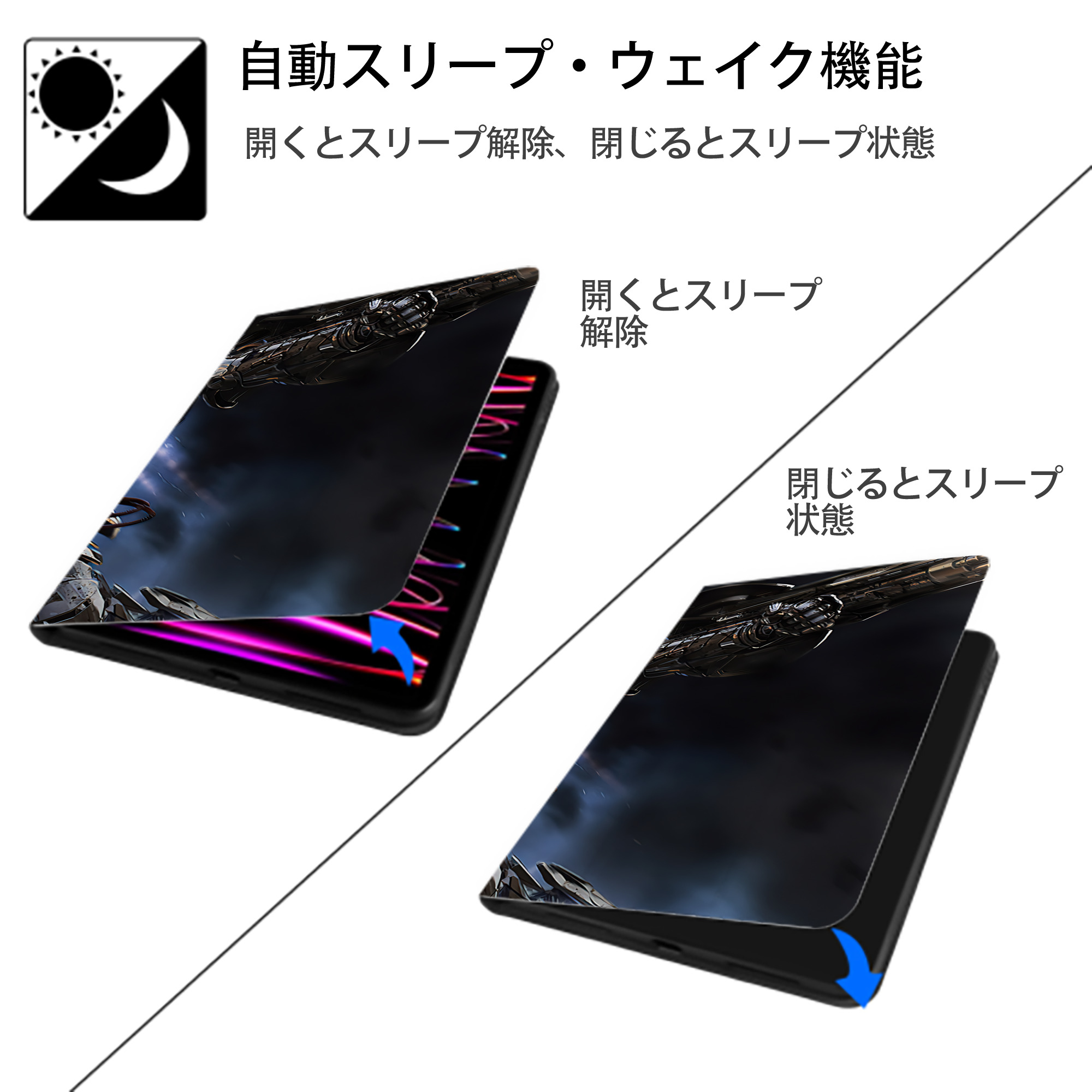 Transformers トランスフォーマー IPadケース ペンホルダー付き ブックスタイルデザイン