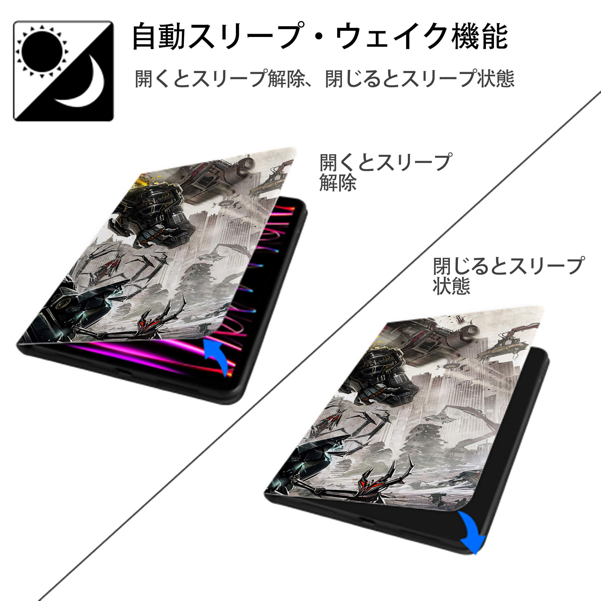 Transformers トランスフォーマー IPadケース ペンホルダー付き ブックスタイルデザイン