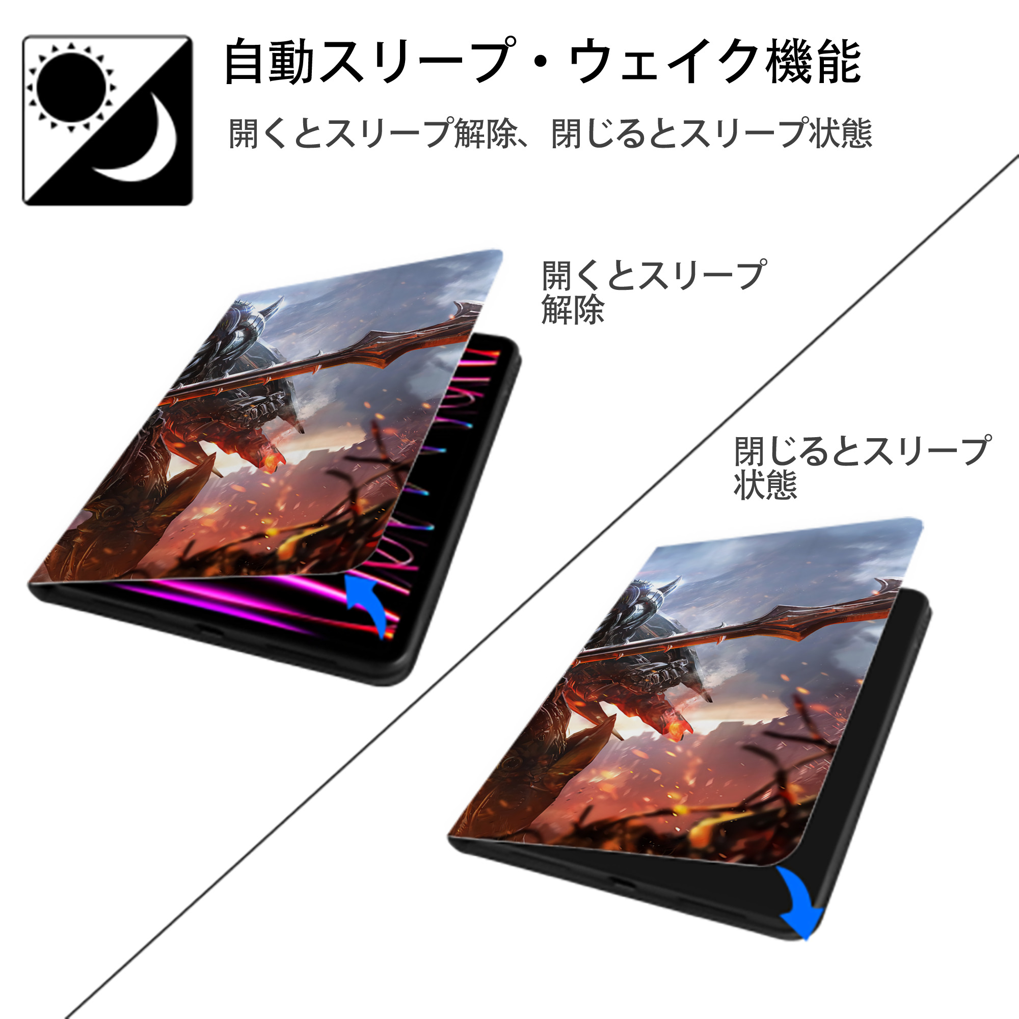Transformers トランスフォーマー IPadケース ペンホルダー付き ブックスタイルデザイン