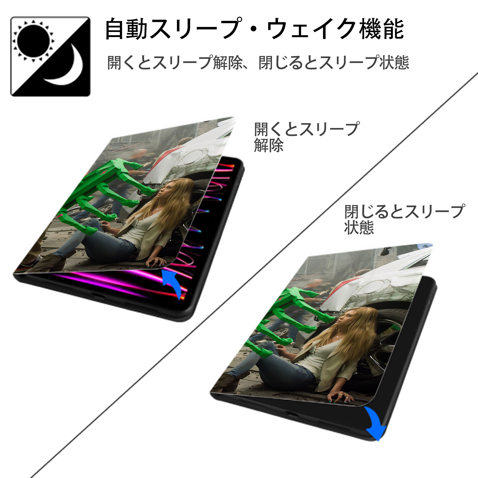 Transformers トランスフォーマー IPadケース ペンホルダー付き ブックスタイルデザイン