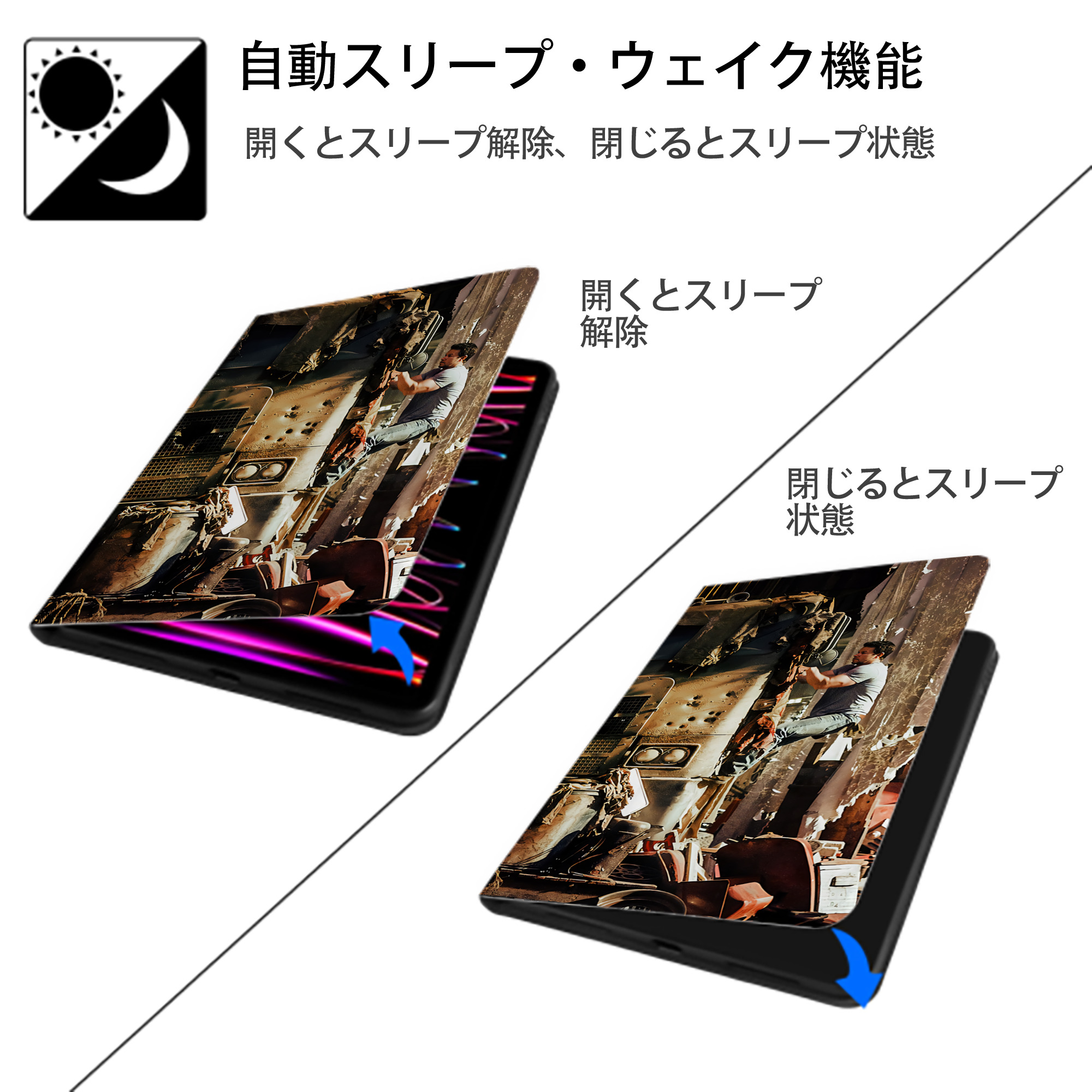 Transformers トランスフォーマー IPadケース ペンホルダー付き ブックスタイルデザイン