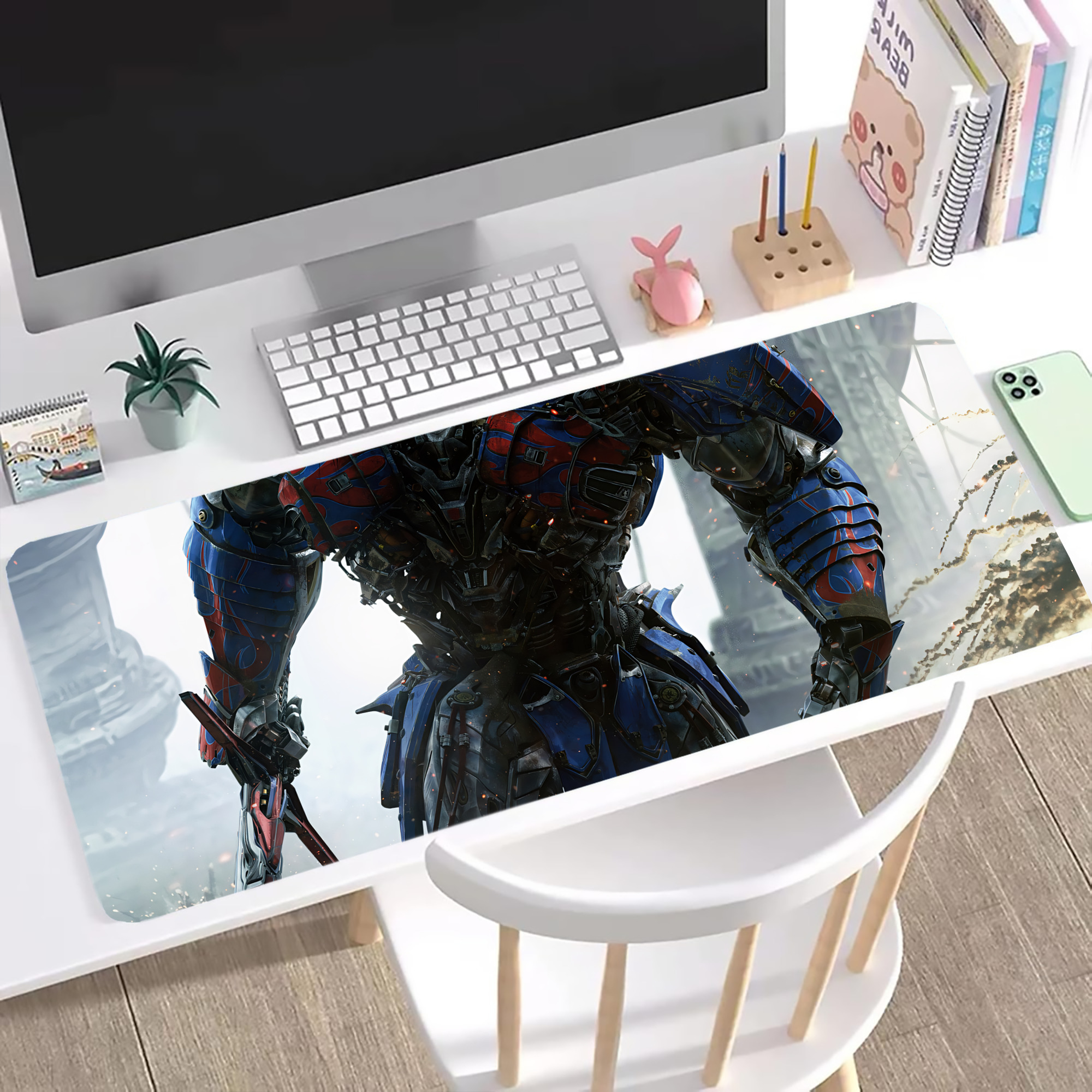 （画像用） Transformers トランスフォーマー ステッチ加工 大判デスクマット／滑り止めマウスパッド