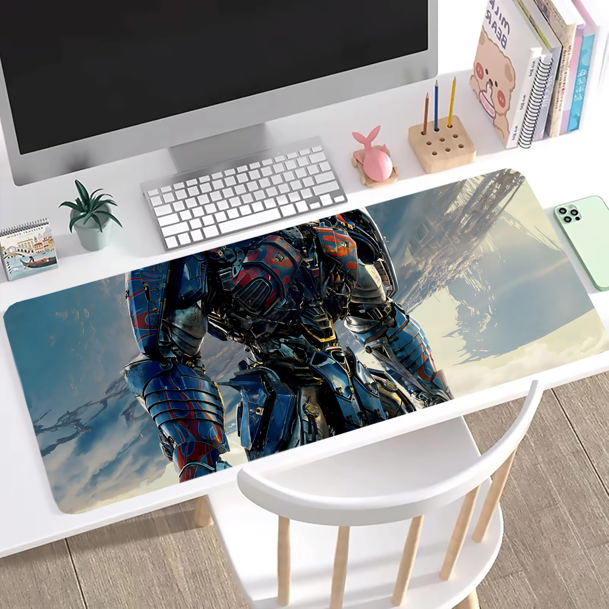 （画像用） Transformers トランスフォーマー ステッチ加工 大判デスクマット／滑り止めマウスパッド