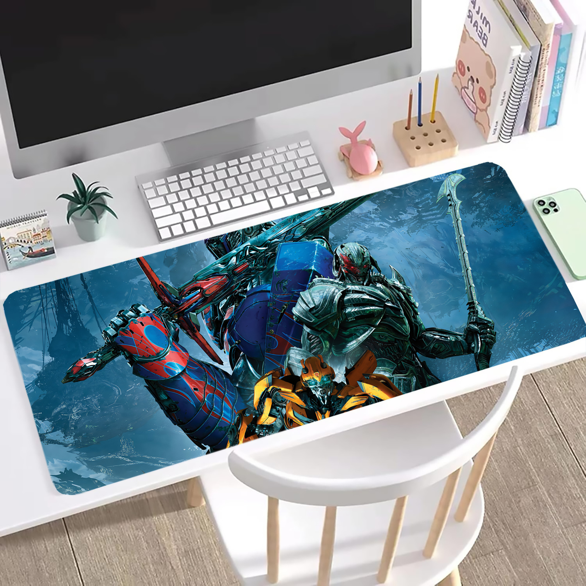（画像用） Transformers トランスフォーマー ステッチ加工 大判デスクマット／滑り止めマウスパッド