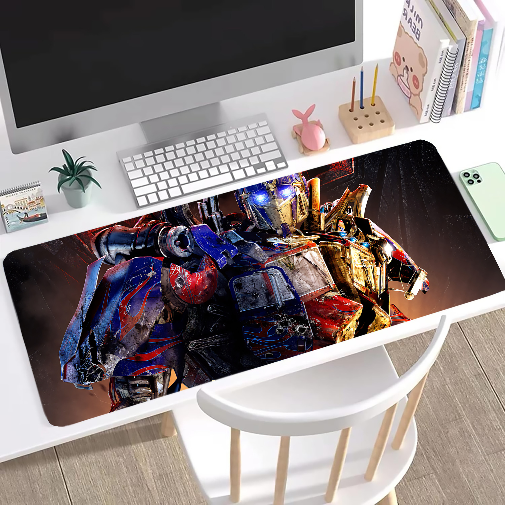 （画像用） Transformers トランスフォーマー ステッチ加工 大判デスクマット／滑り止めマウスパッド