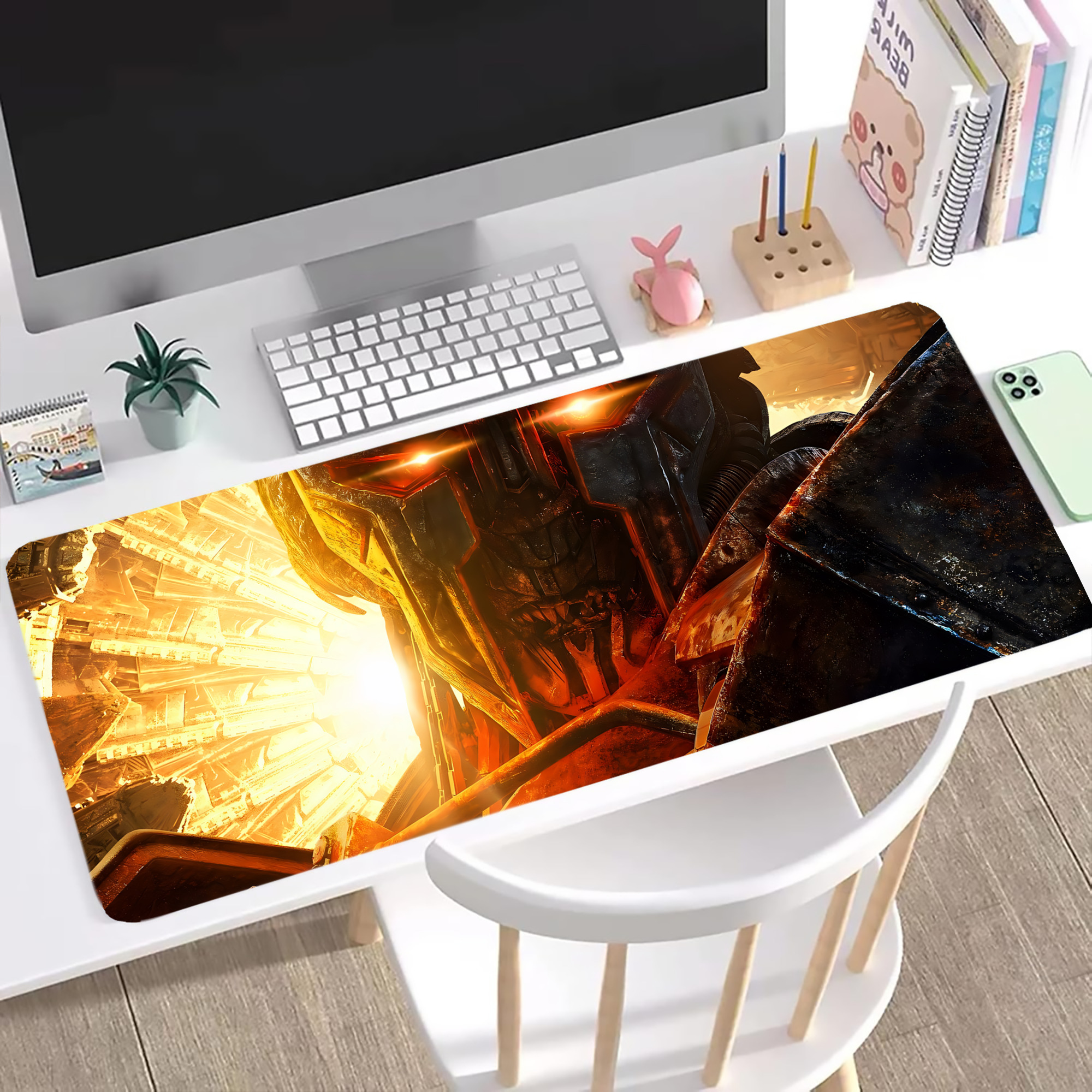 （画像用） Transformers トランスフォーマー ステッチ加工 大判デスクマット／滑り止めマウスパッド