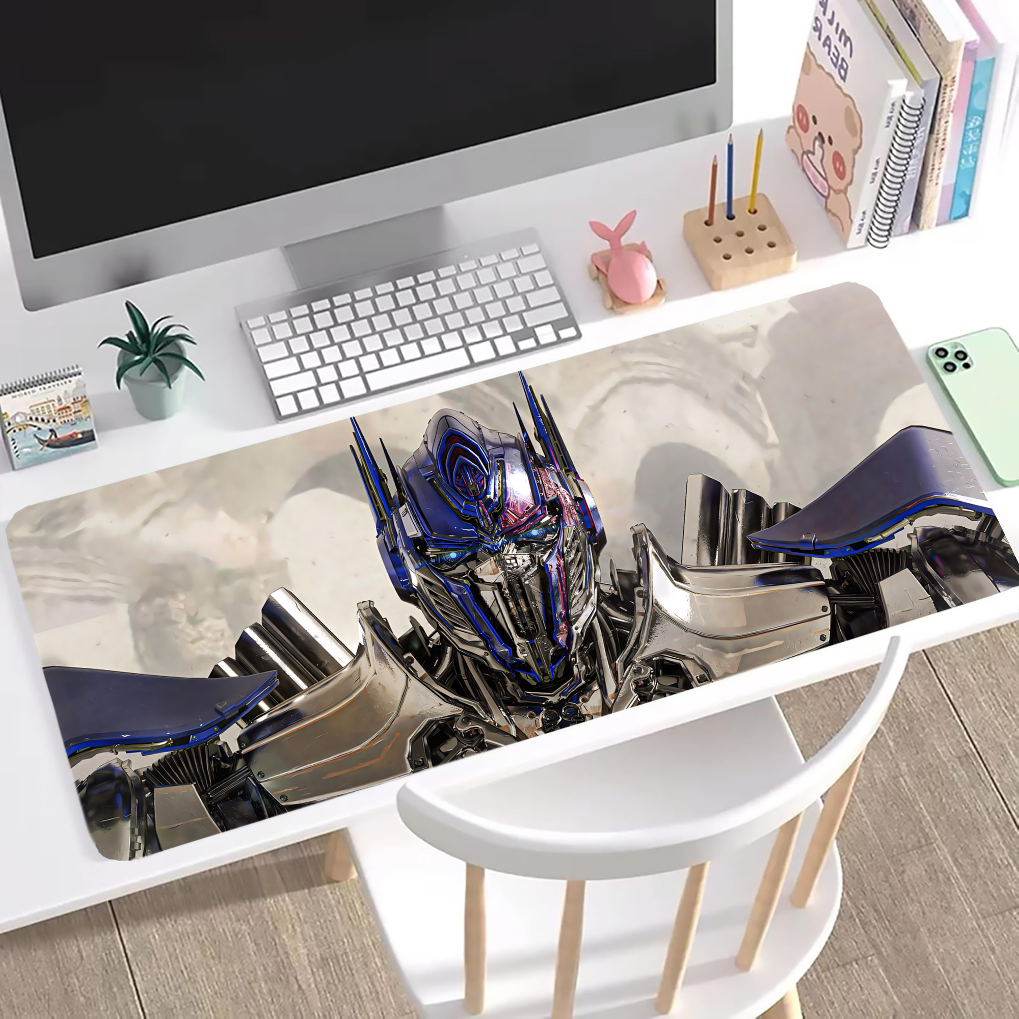 （画像用） Transformers トランスフォーマー ステッチ加工 大判デスクマット／滑り止めマウスパッド