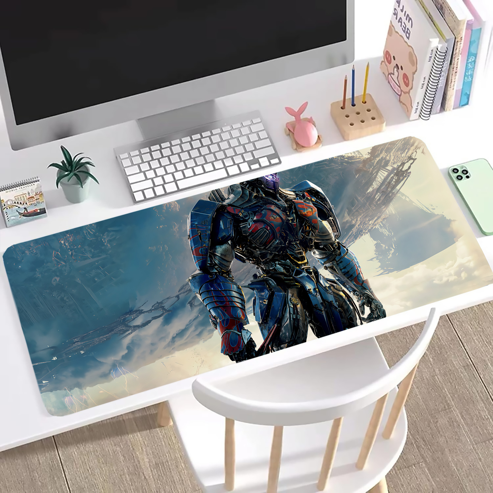 （画像用） Transformers トランスフォーマー ステッチ加工 大判デスクマット／滑り止めマウスパッド