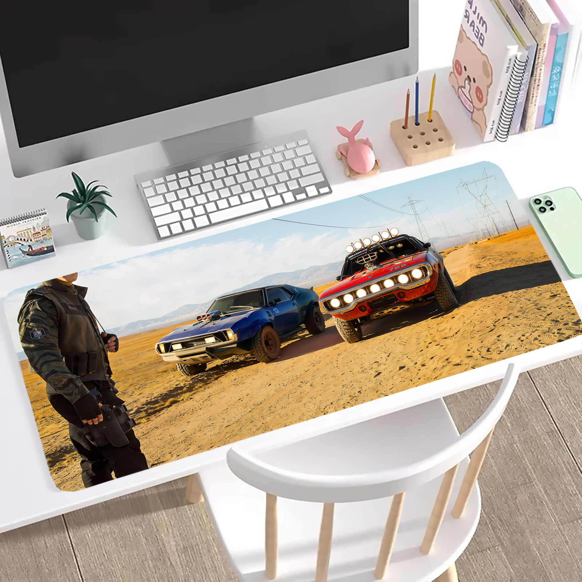 （画像用） Transformers トランスフォーマー ステッチ加工 大判デスクマット／滑り止めマウスパッド