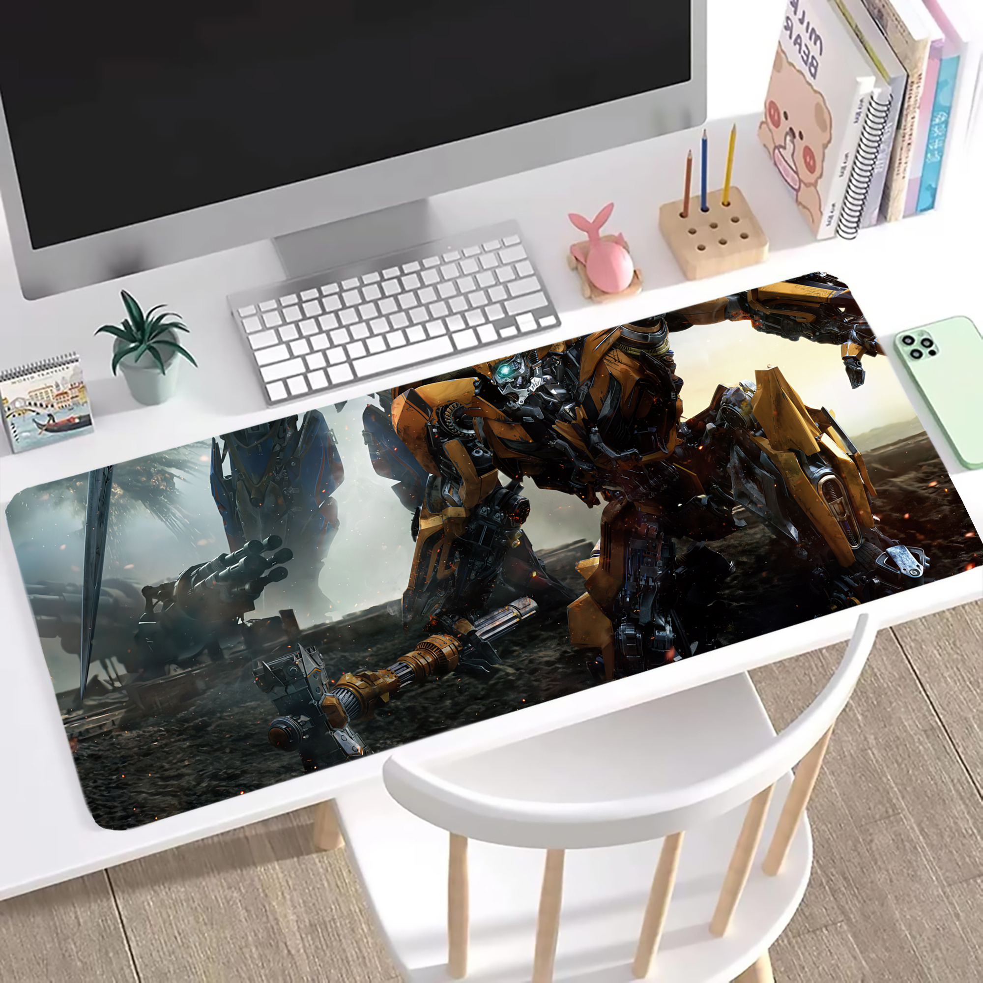 （画像用） Transformers トランスフォーマー ステッチ加工 大判デスクマット／滑り止めマウスパッド