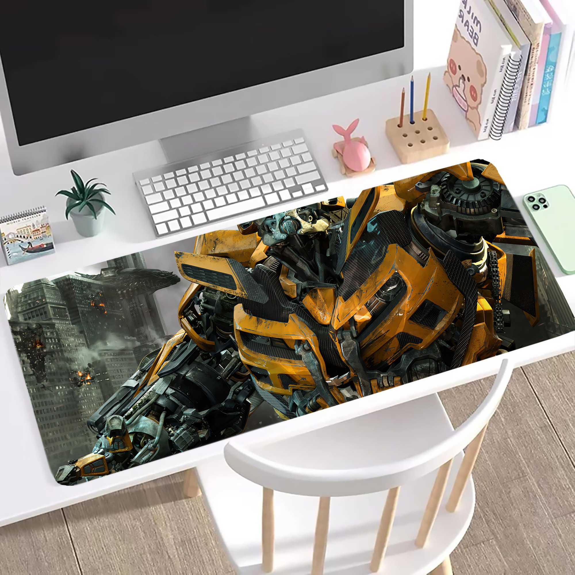 （画像用） Transformers トランスフォーマー ステッチ加工 大判デスクマット／滑り止めマウスパッド