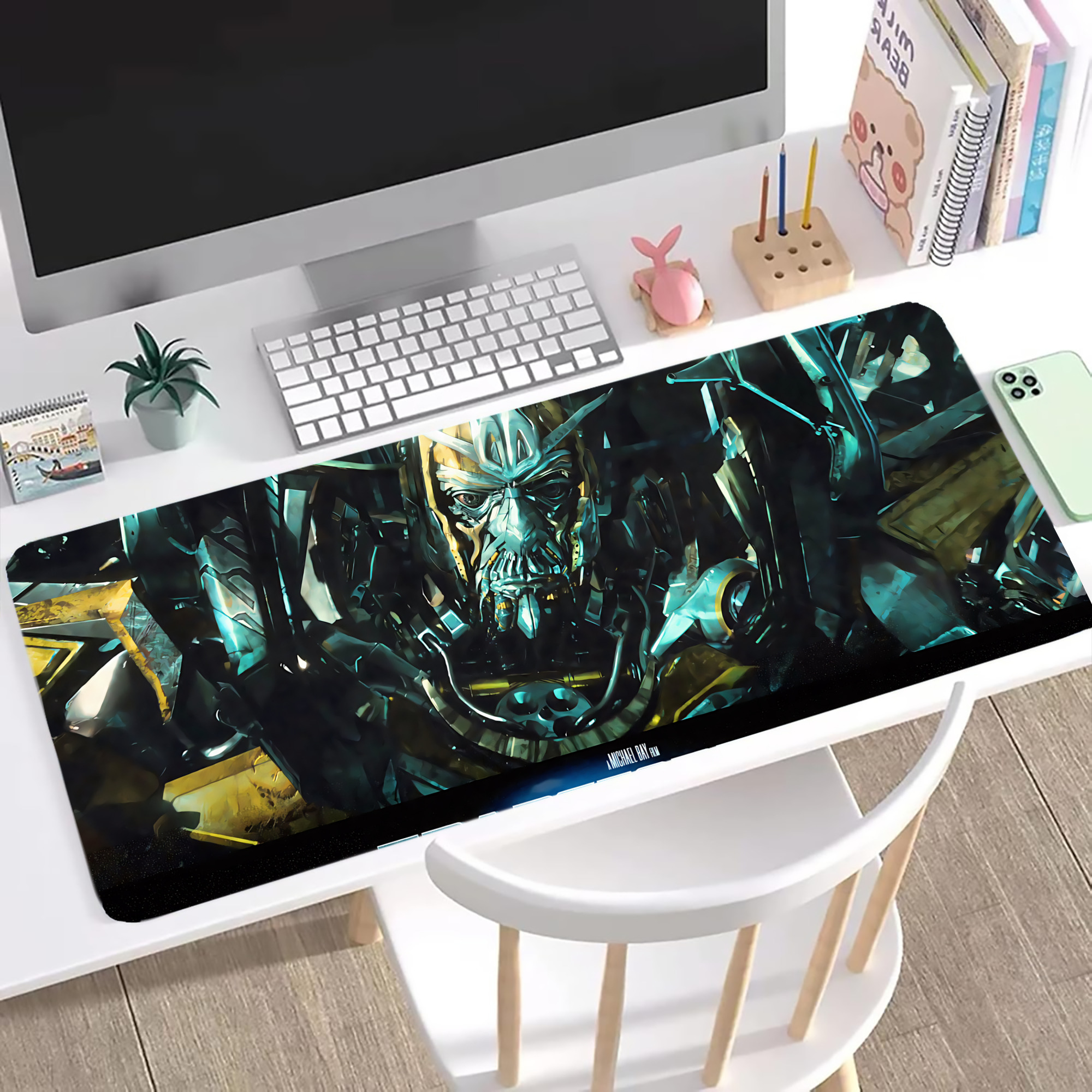 （画像用） Transformers トランスフォーマー ステッチ加工 大判デスクマット／滑り止めマウスパッド