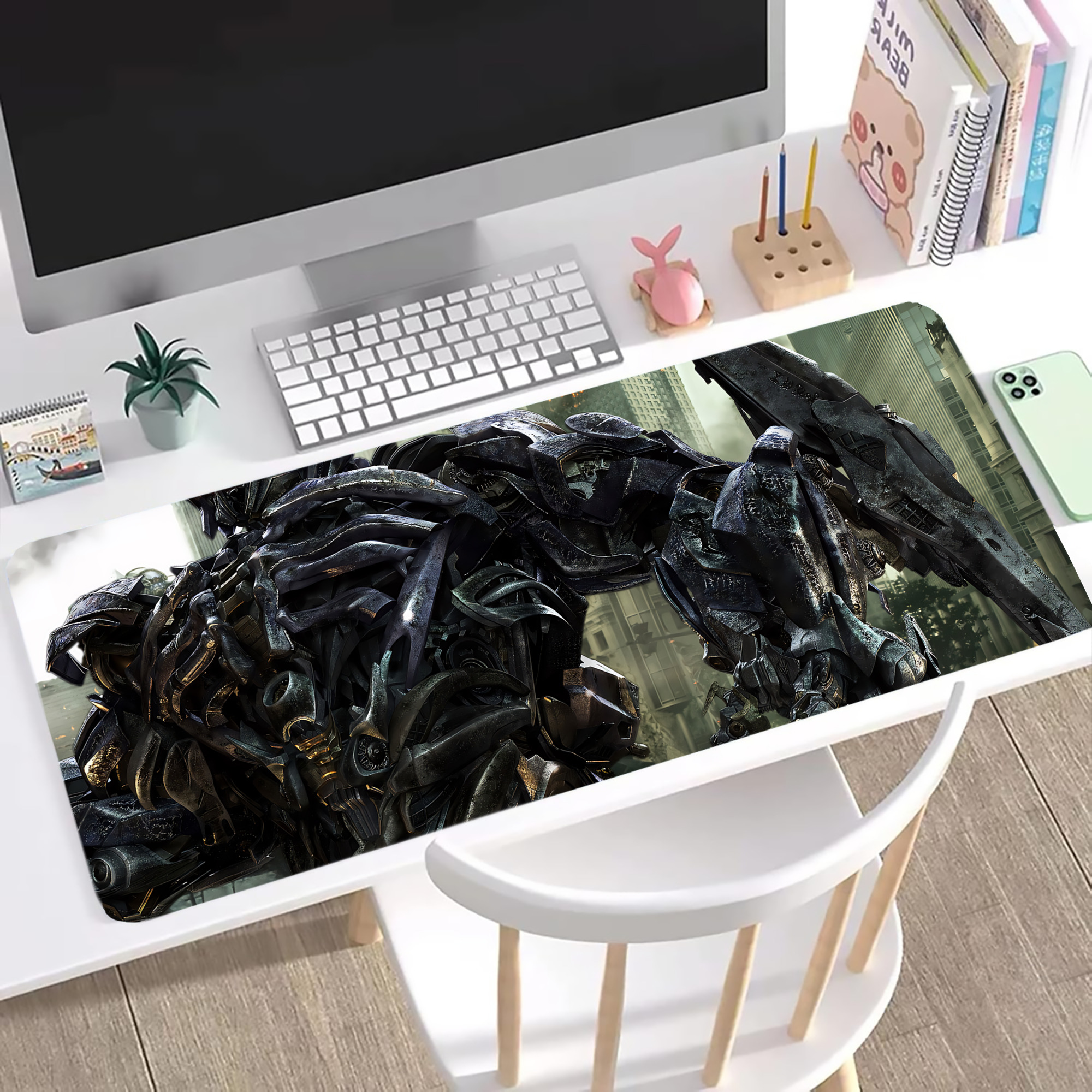 （画像用） Transformers トランスフォーマー ステッチ加工 大判デスクマット／滑り止めマウスパッド