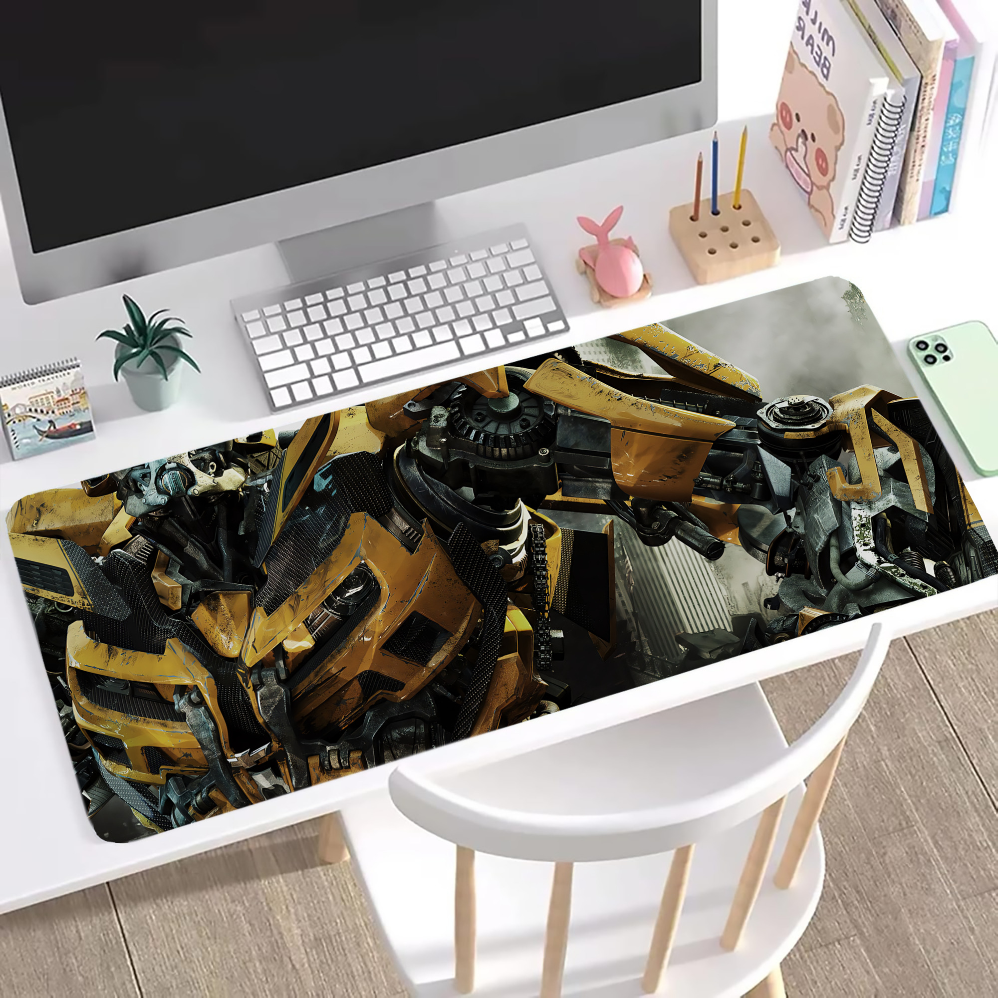 （画像用） Transformers トランスフォーマー ステッチ加工 大判デスクマット／滑り止めマウスパッド