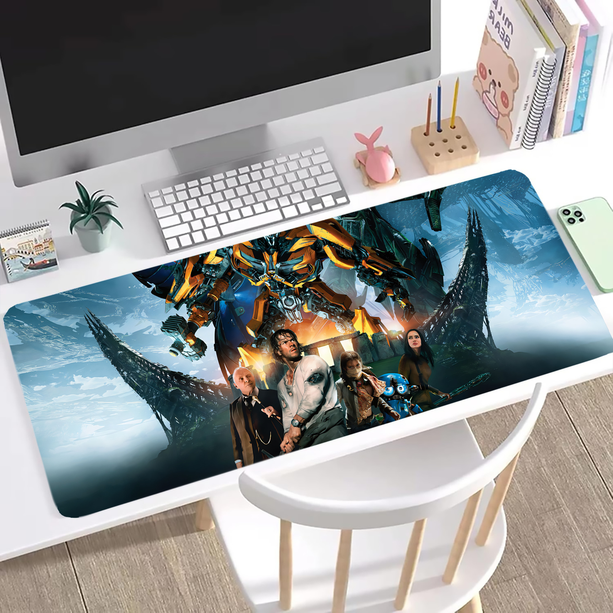 （画像用） Transformers トランスフォーマー ステッチ加工 大判デスクマット／滑り止めマウスパッド