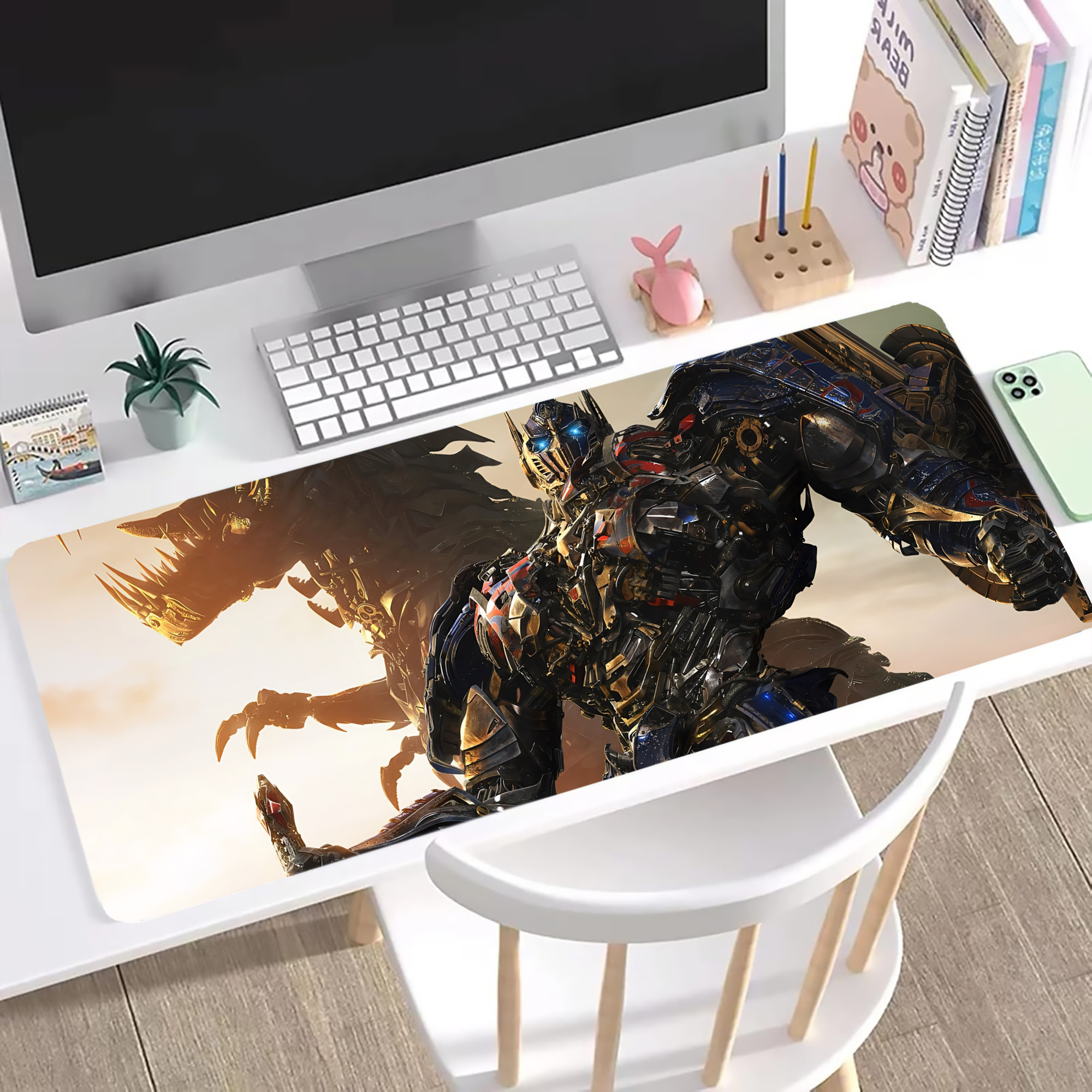 （画像用） Transformers トランスフォーマー ステッチ加工 大判デスクマット／滑り止めマウスパッド