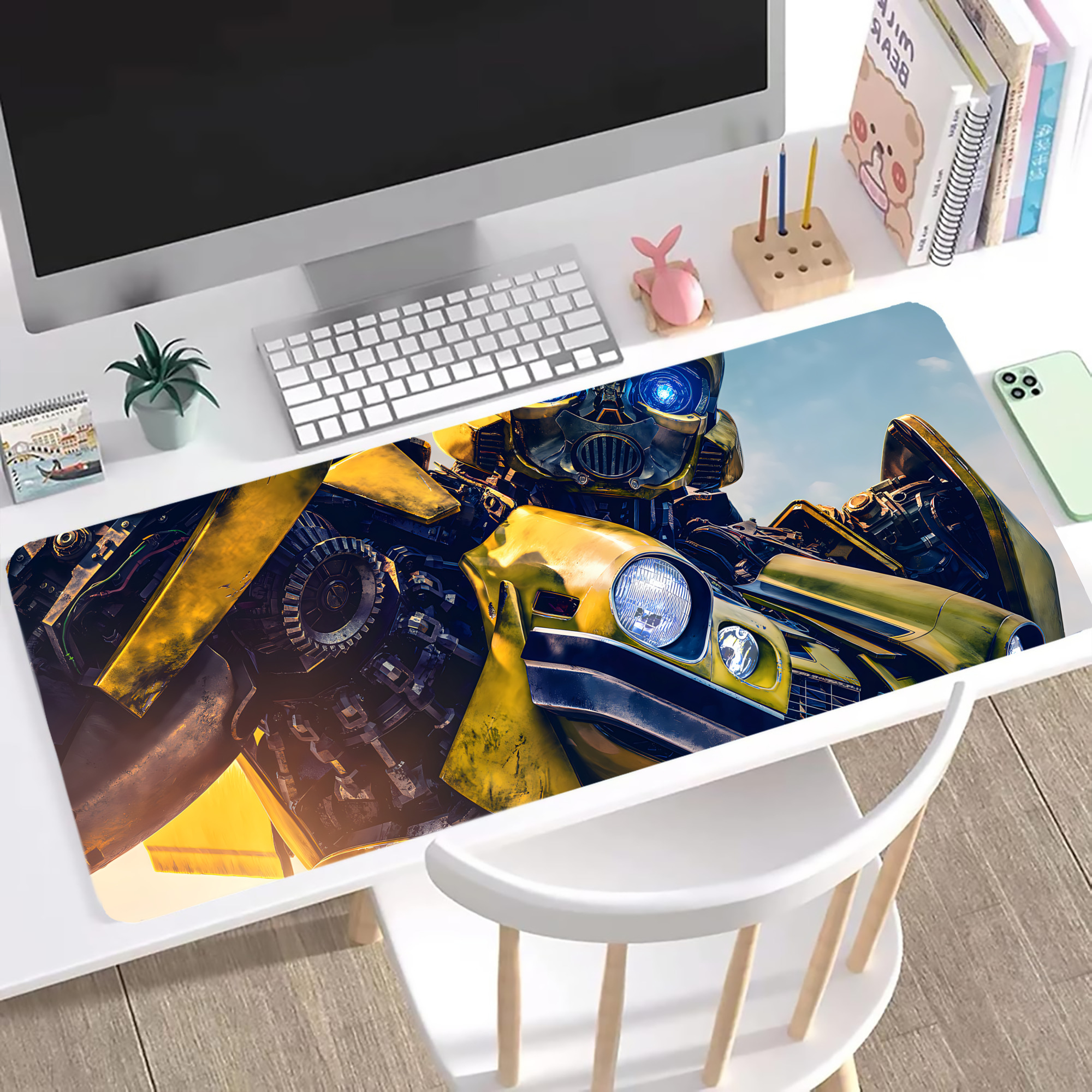 （画像用） Transformers トランスフォーマー ステッチ加工 大判デスクマット／滑り止めマウスパッド