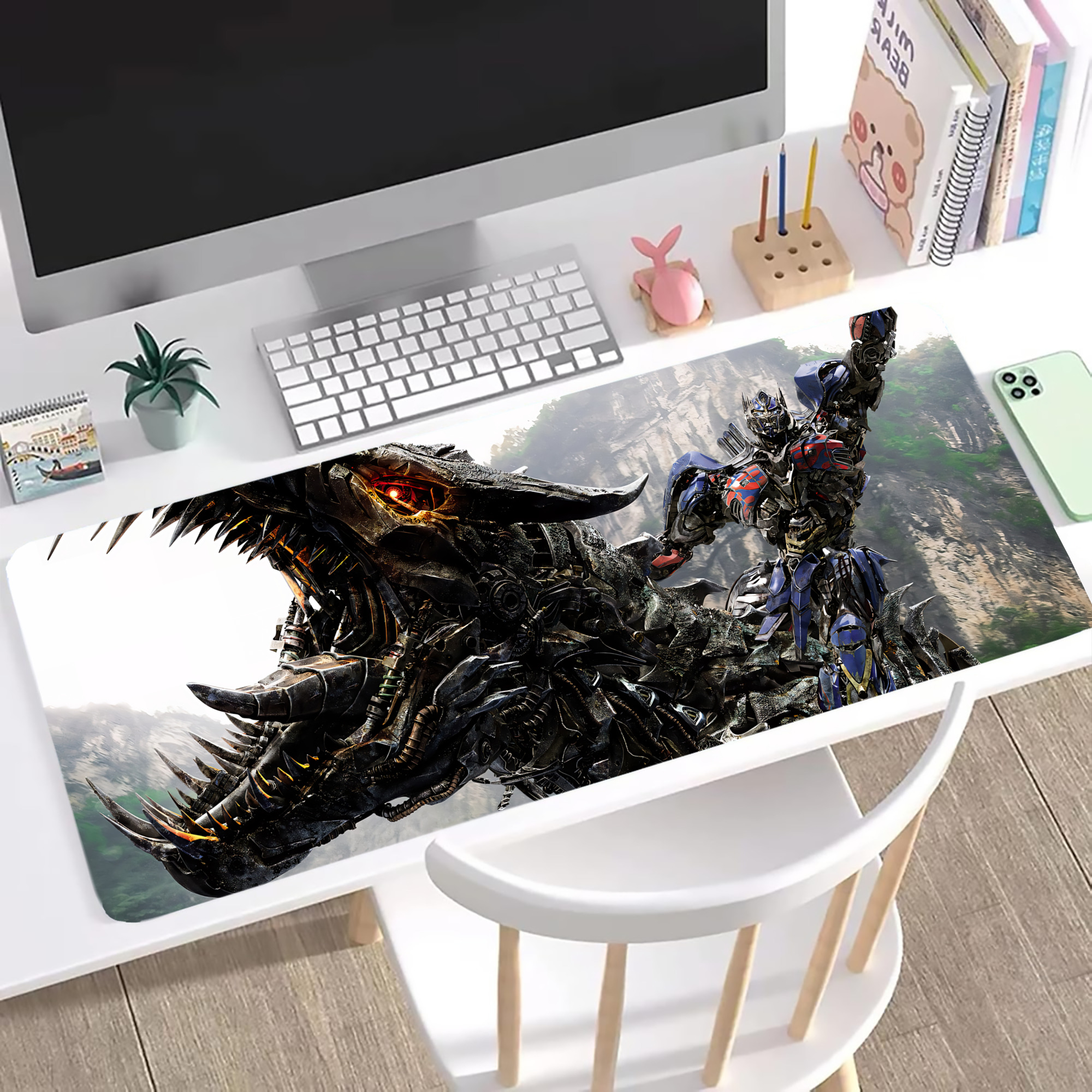 （画像用） Transformers トランスフォーマー ステッチ加工 大判デスクマット／滑り止めマウスパッド