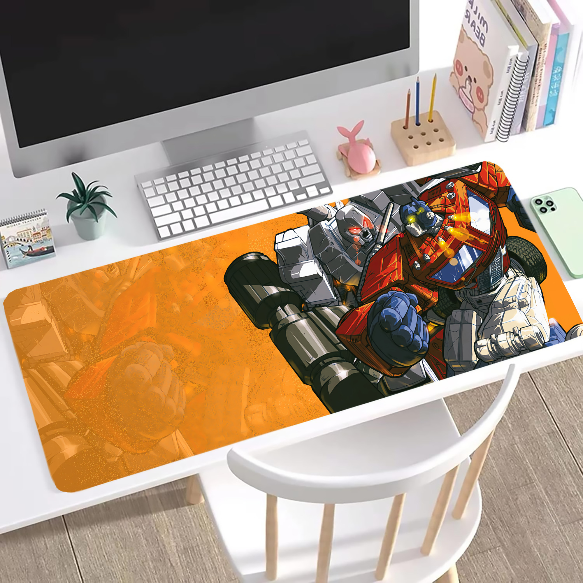 （画像用） Transformers トランスフォーマー ステッチ加工 大判デスクマット／滑り止めマウスパッド