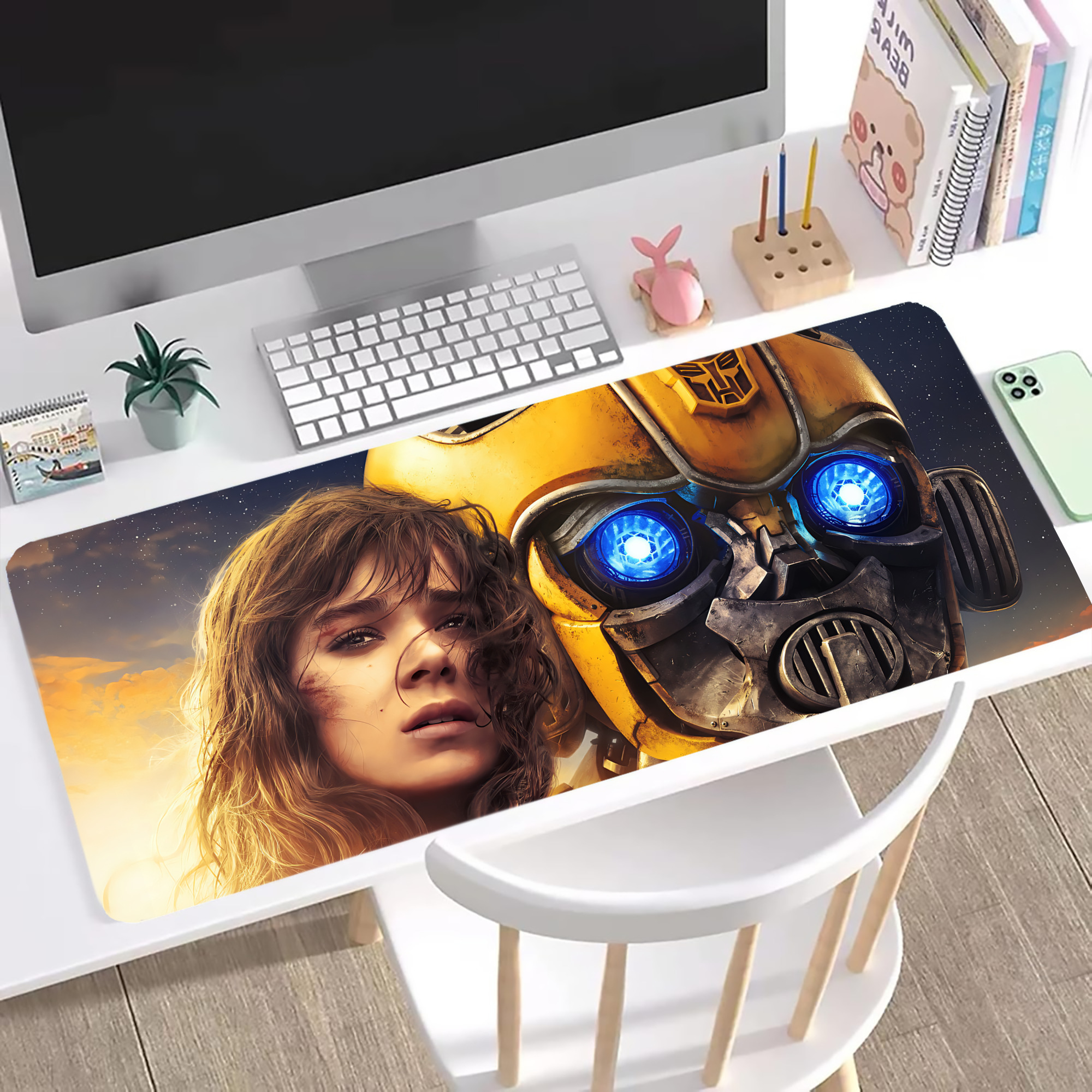 （画像用） Transformers トランスフォーマー ステッチ加工 大判デスクマット／滑り止めマウスパッド