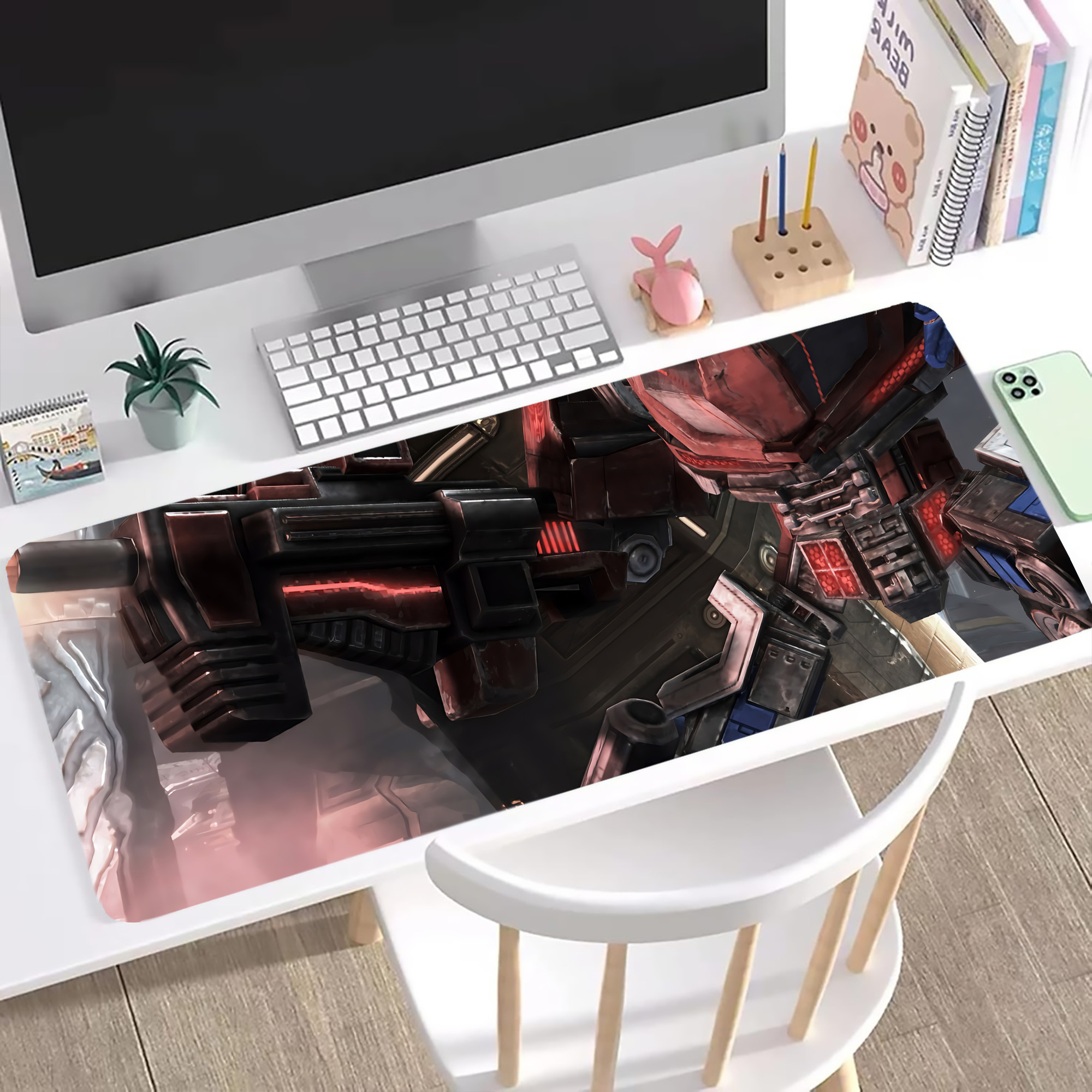 （画像用） Transformers トランスフォーマー ステッチ加工 大判デスクマット／滑り止めマウスパッド