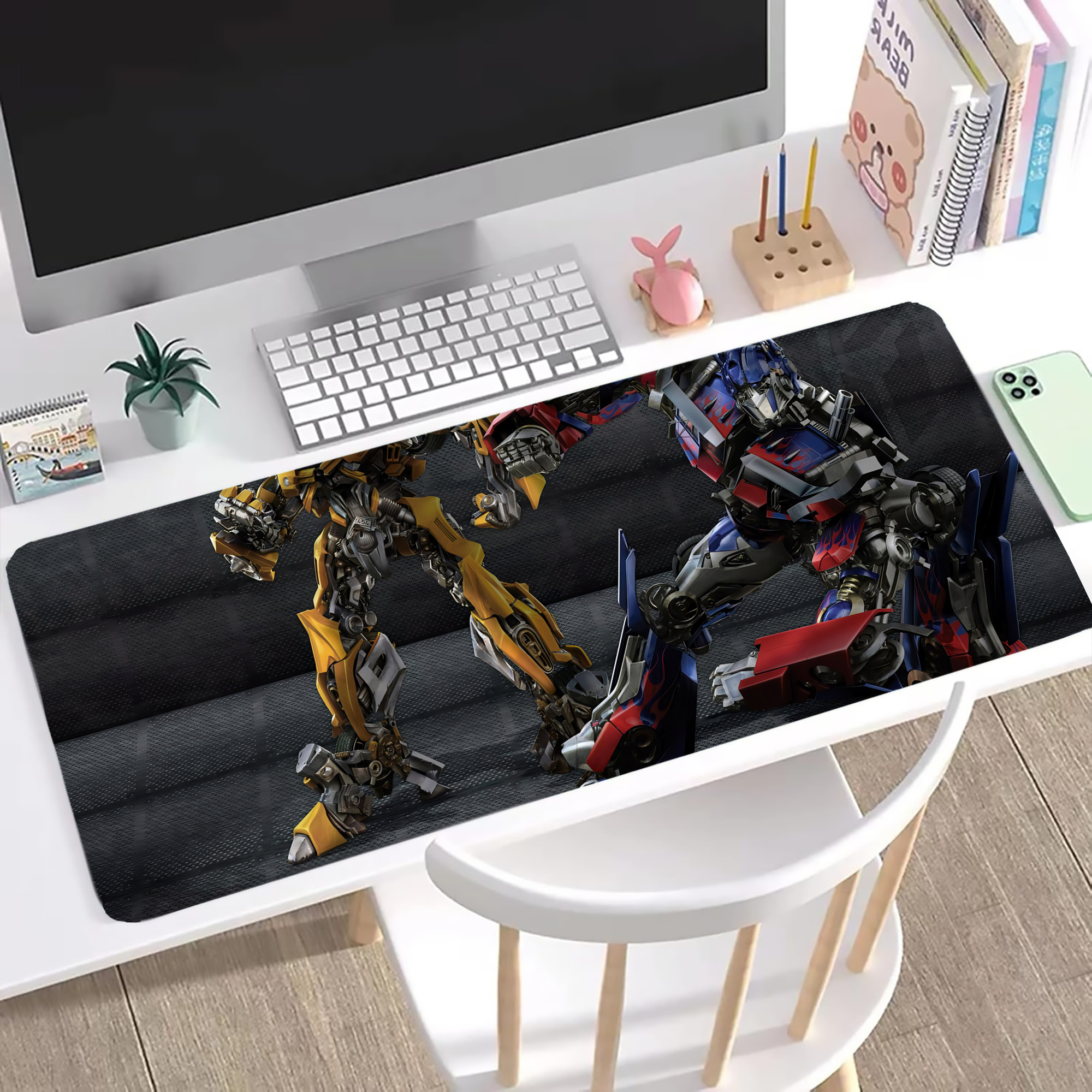 （画像用） Transformers トランスフォーマー ステッチ加工 大判デスクマット／滑り止めマウスパッド
