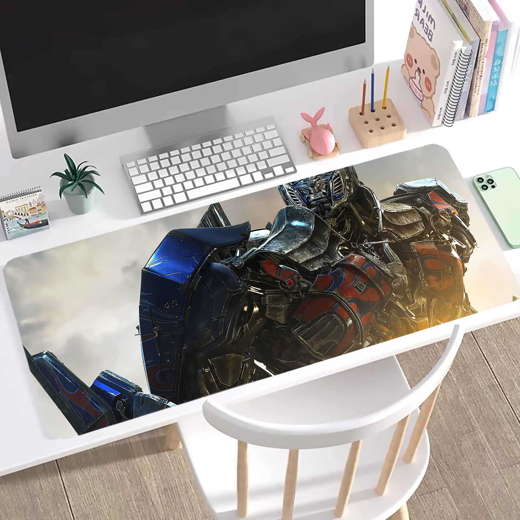 （画像用） Transformers トランスフォーマー ステッチ加工 大判デスクマット／滑り止めマウスパッド