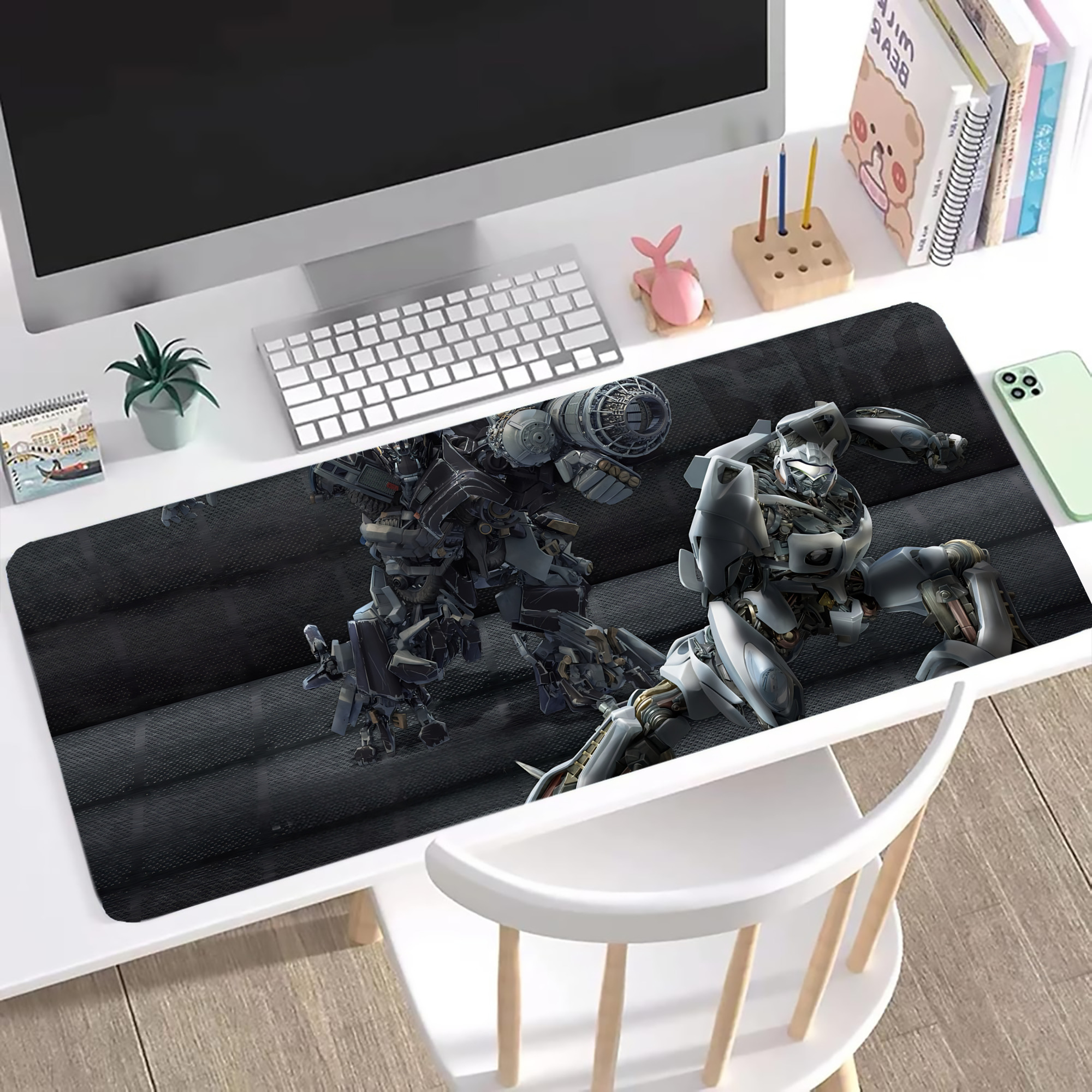 （画像用） Transformers トランスフォーマー ステッチ加工 大判デスクマット／滑り止めマウスパッド