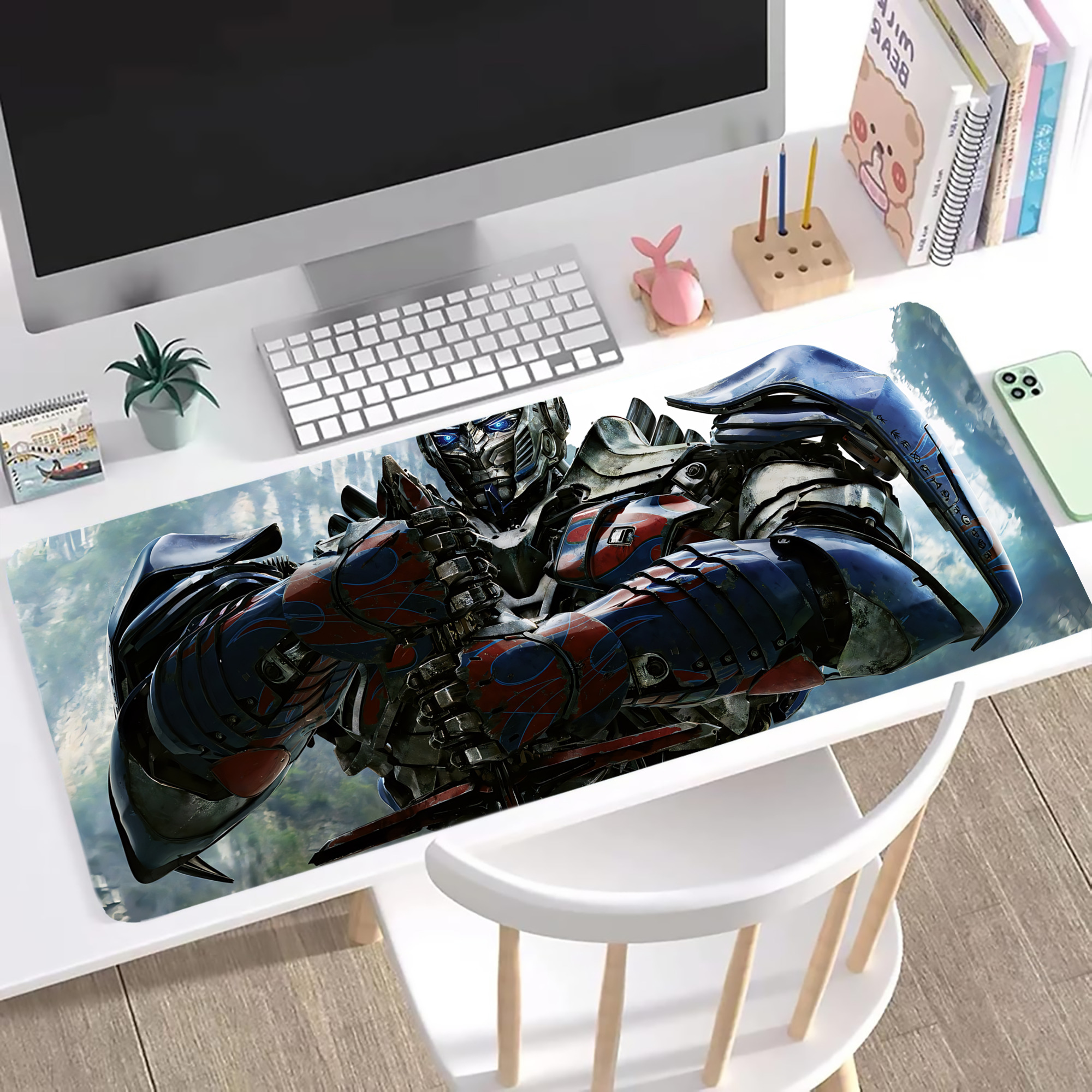 （画像用） Transformers トランスフォーマー ステッチ加工 大判デスクマット／滑り止めマウスパッド
