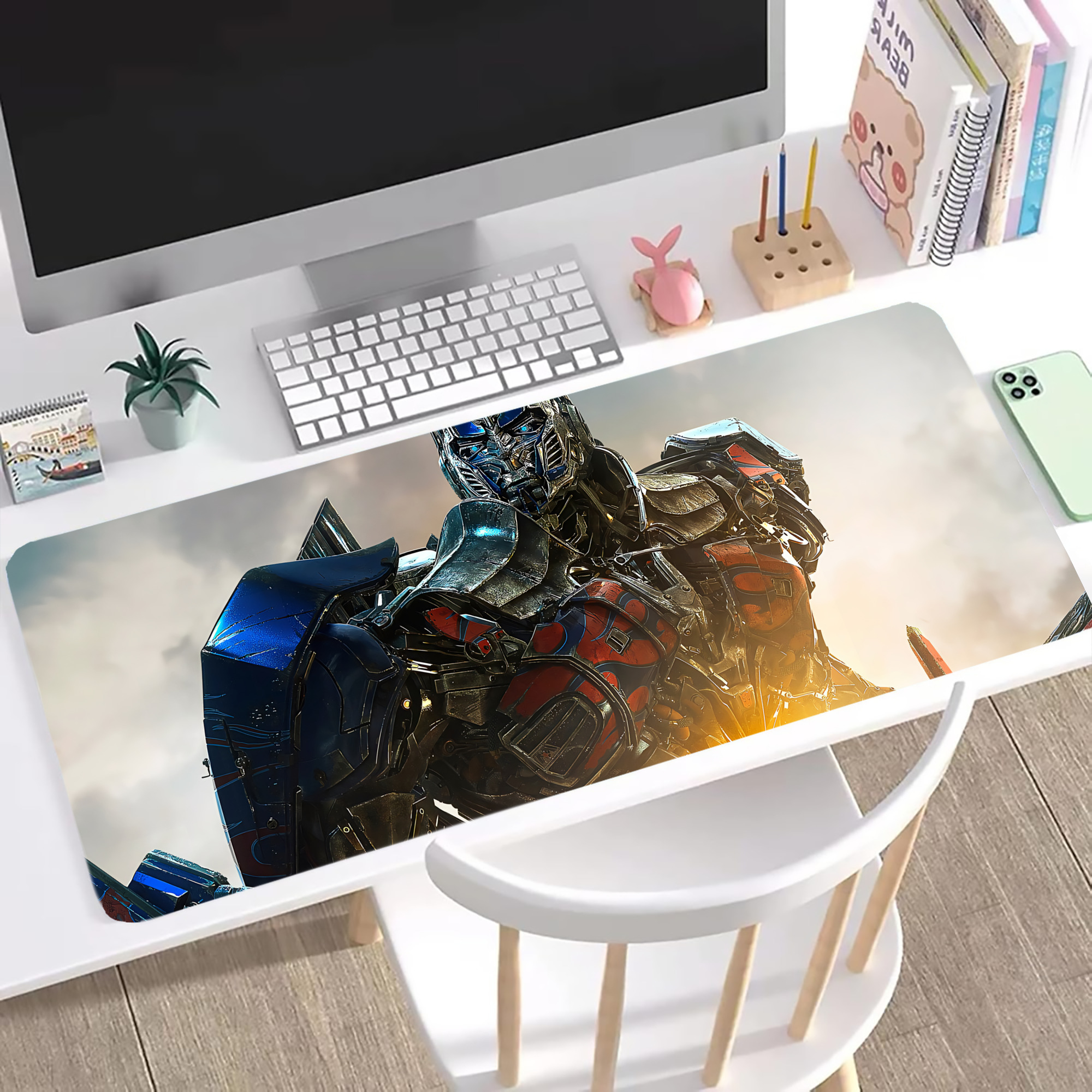 （画像用） Transformers トランスフォーマー ステッチ加工 大判デスクマット／滑り止めマウスパッド