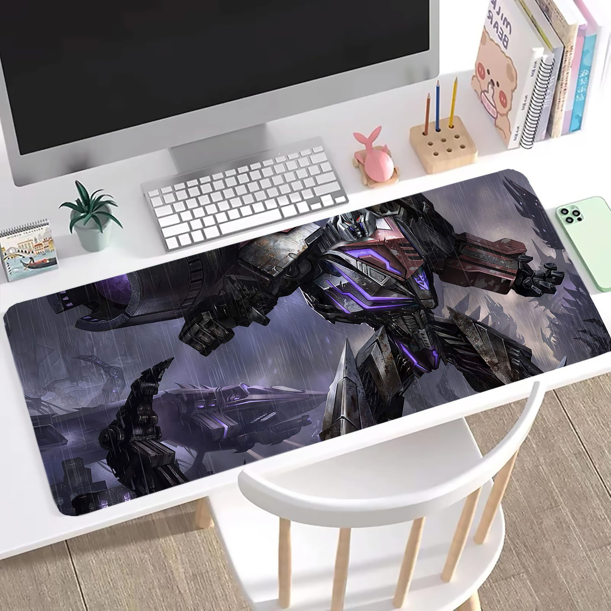 （画像用） Transformers トランスフォーマー ステッチ加工 大判デスクマット／滑り止めマウスパッド