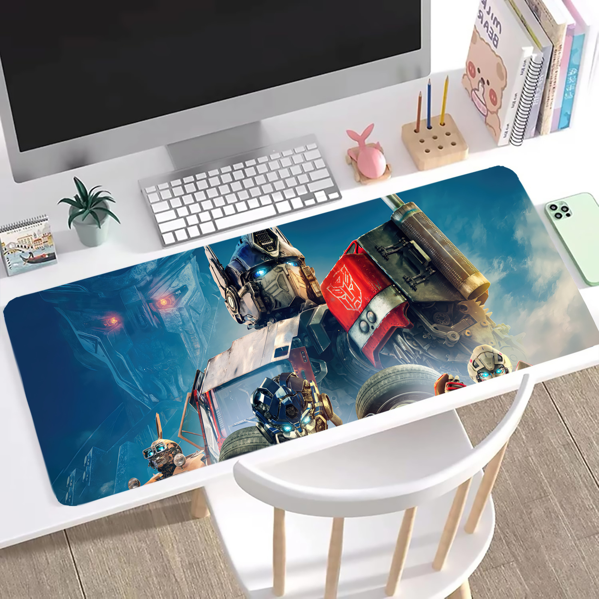 （画像用） Transformers トランスフォーマー ステッチ加工 大判デスクマット／滑り止めマウスパッド