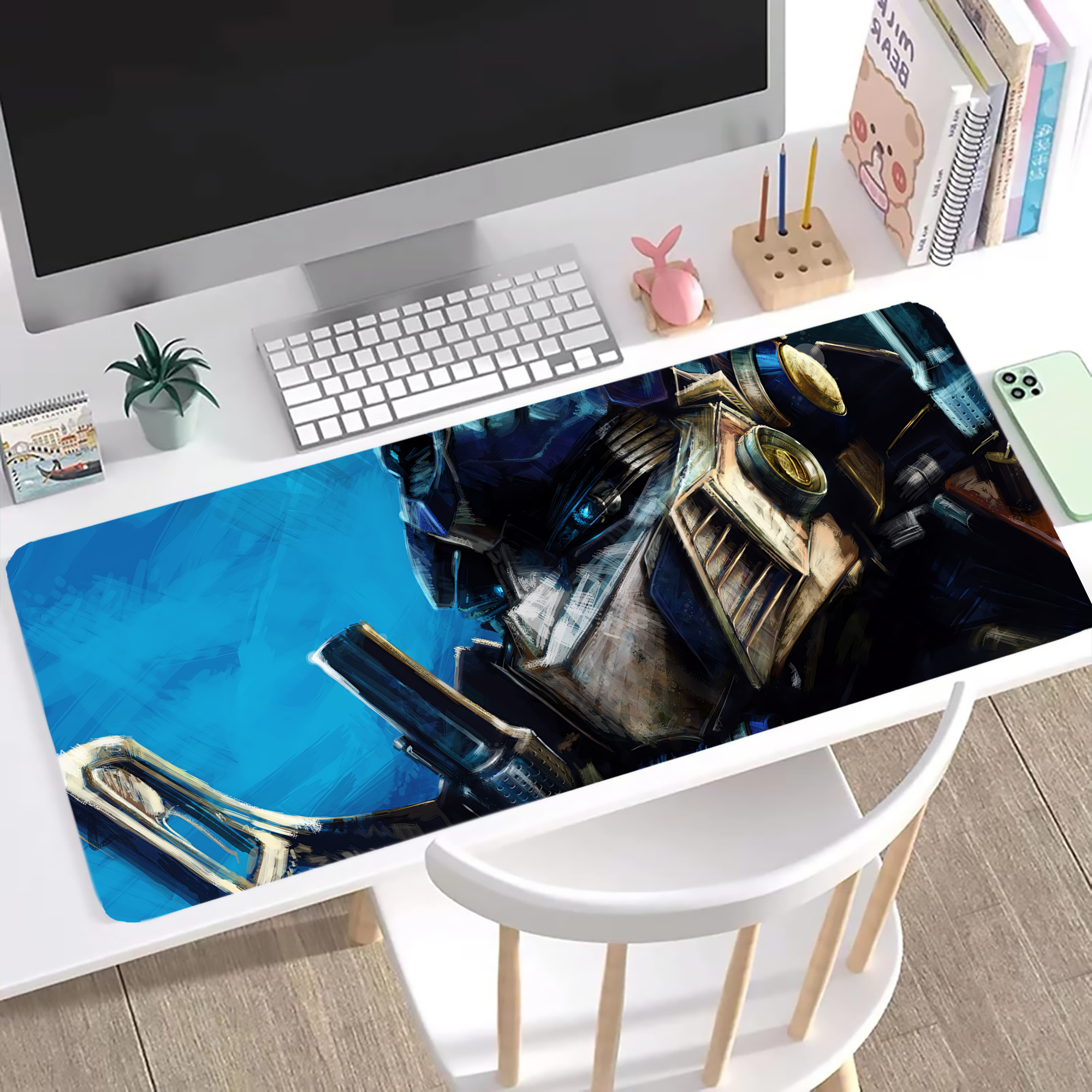（画像用） Transformers トランスフォーマー ステッチ加工 大判デスクマット／滑り止めマウスパッド
