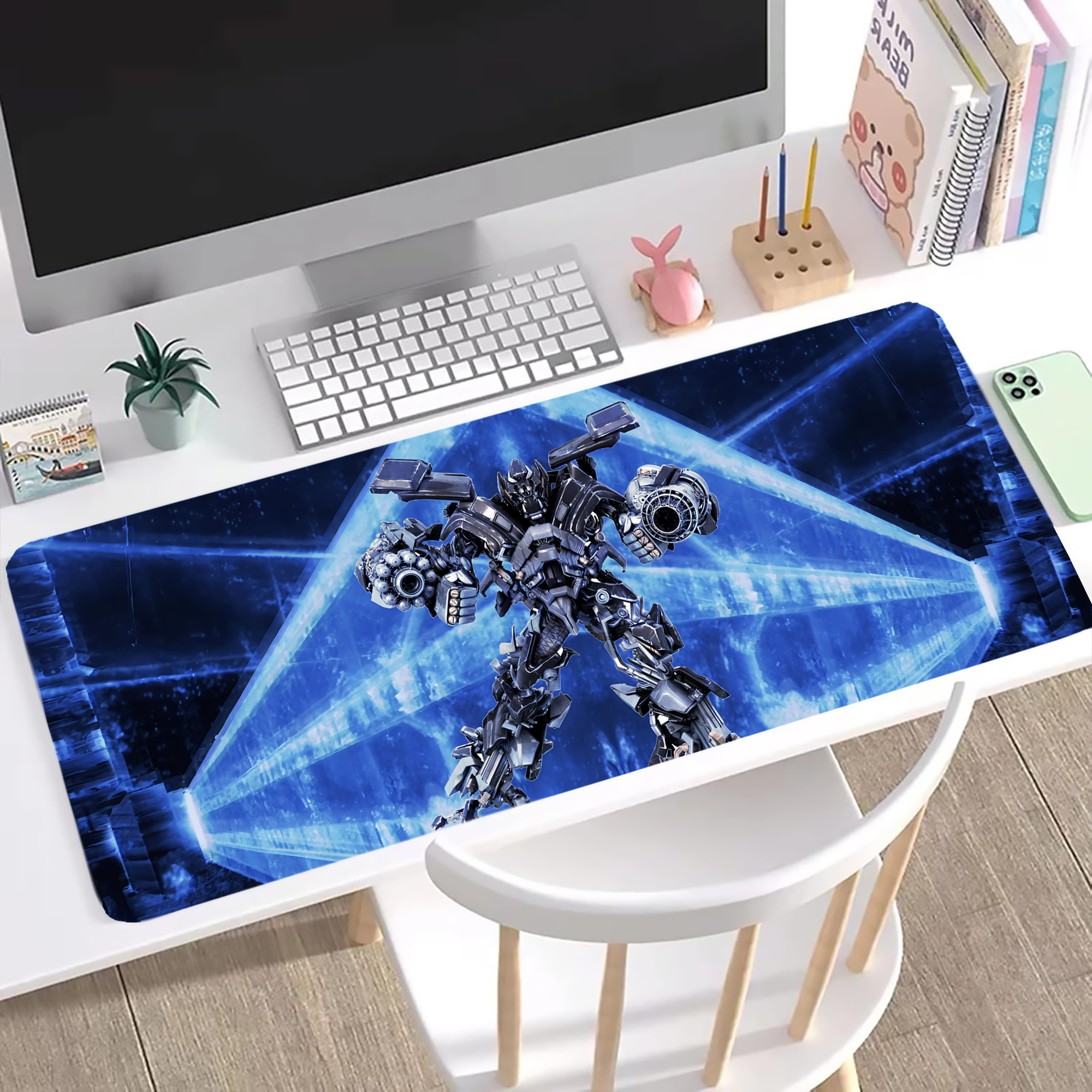 （画像用） Transformers トランスフォーマー ステッチ加工 大判デスクマット／滑り止めマウスパッド