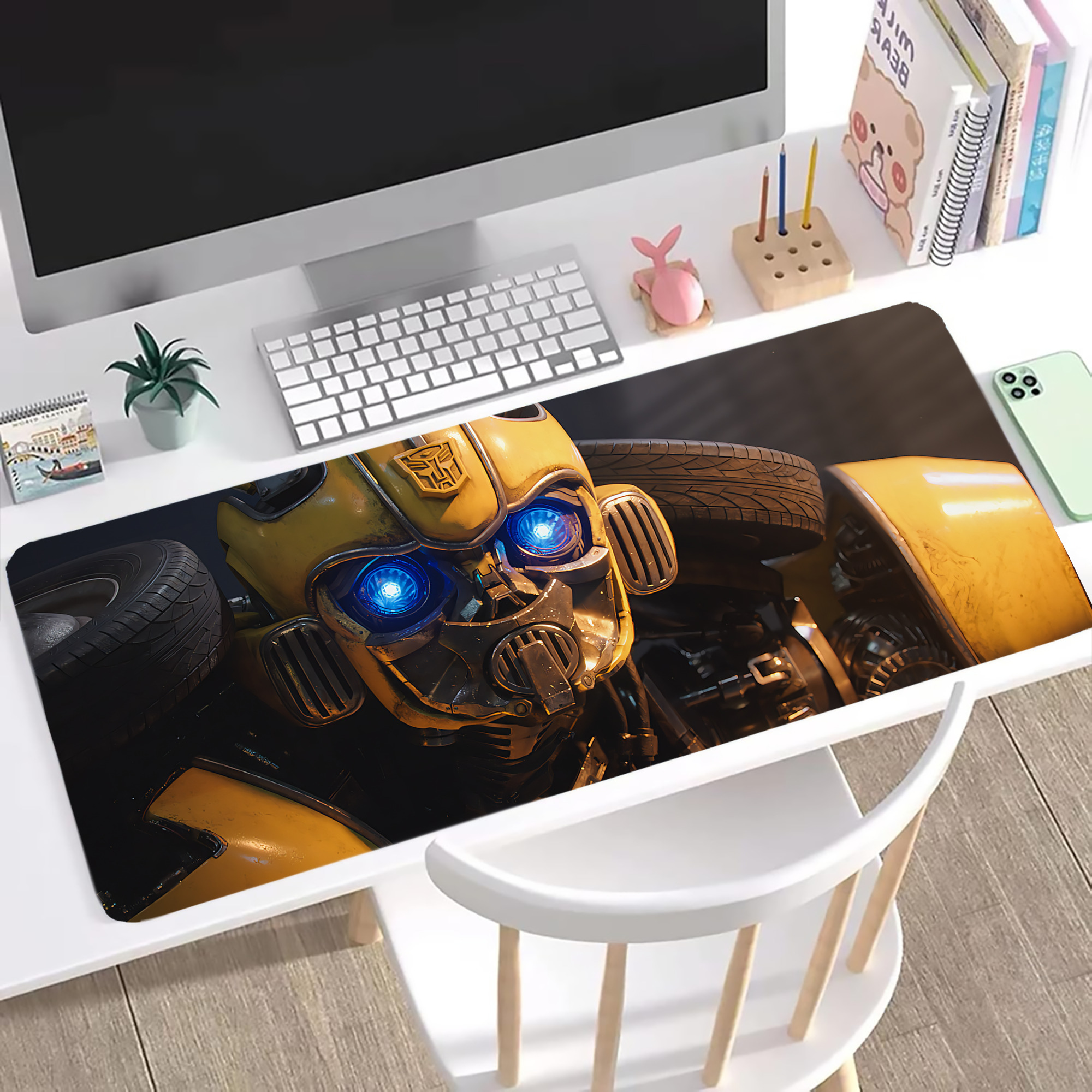 （画像用） Transformers トランスフォーマー ステッチ加工 大判デスクマット／滑り止めマウスパッド