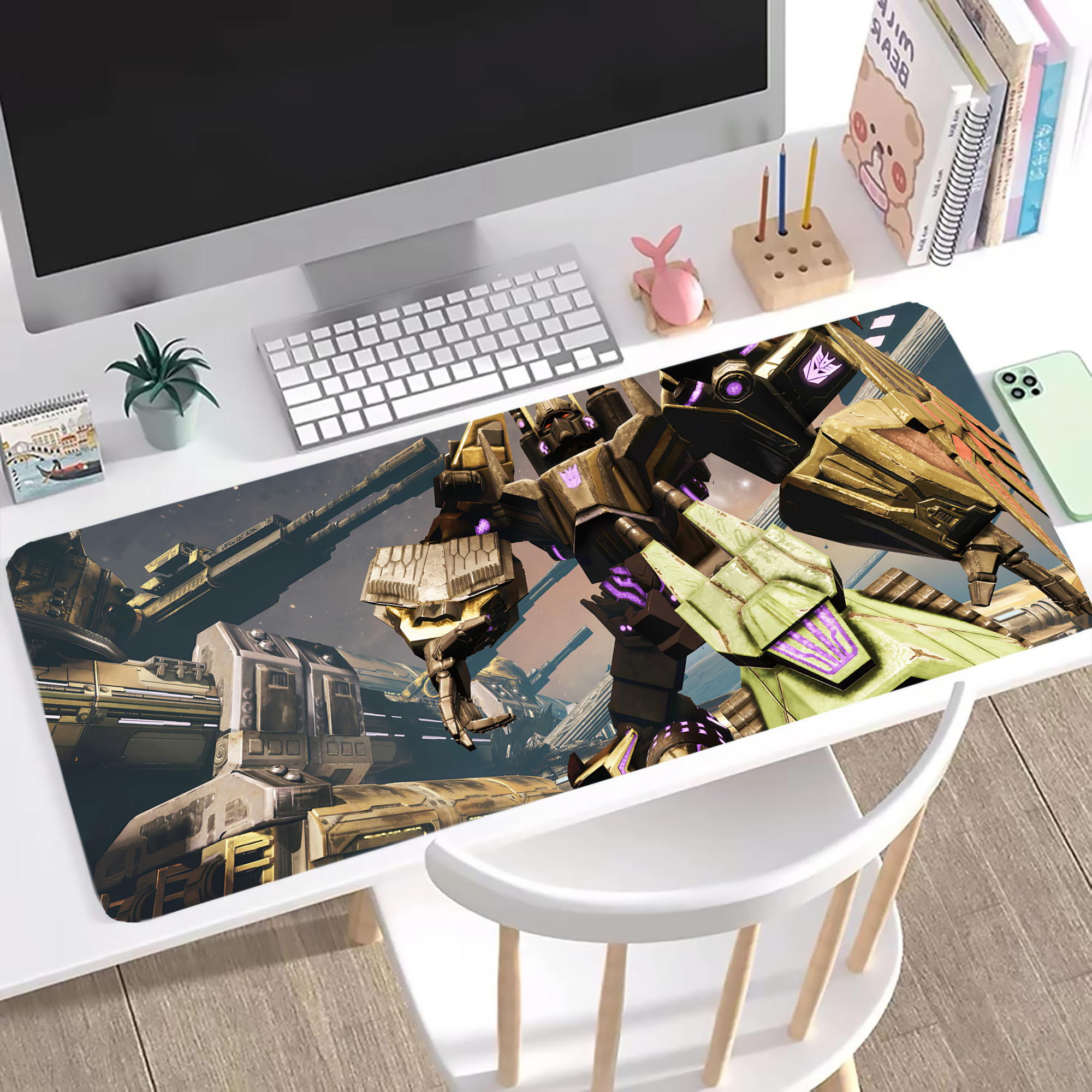 （画像用） Transformers トランスフォーマー ステッチ加工 大判デスクマット／滑り止めマウスパッド