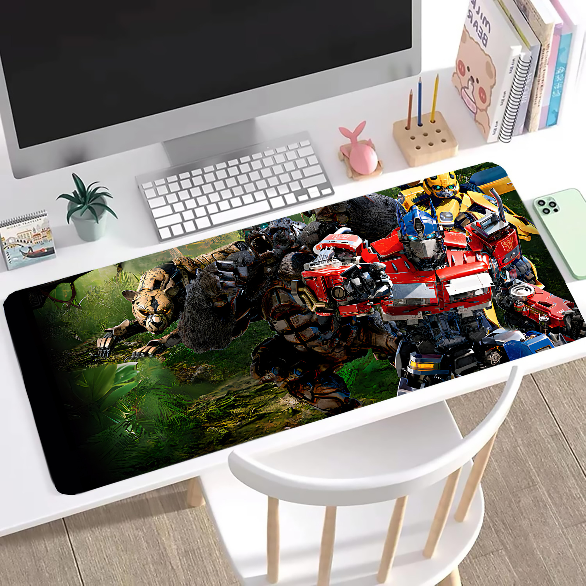 （画像用） Transformers トランスフォーマー ステッチ加工 大判デスクマット／滑り止めマウスパッド