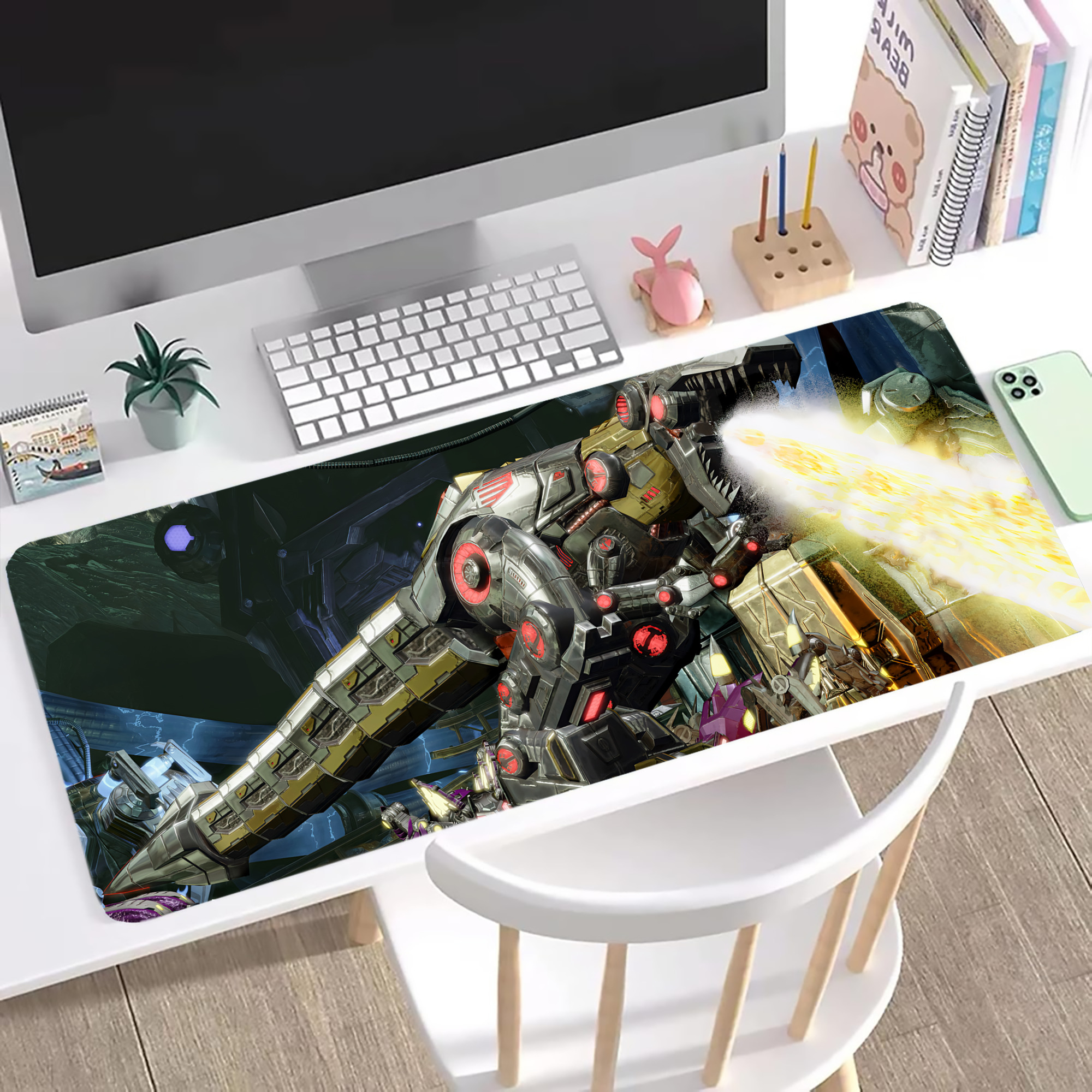 （画像用） Transformers トランスフォーマー ステッチ加工 大判デスクマット／滑り止めマウスパッド