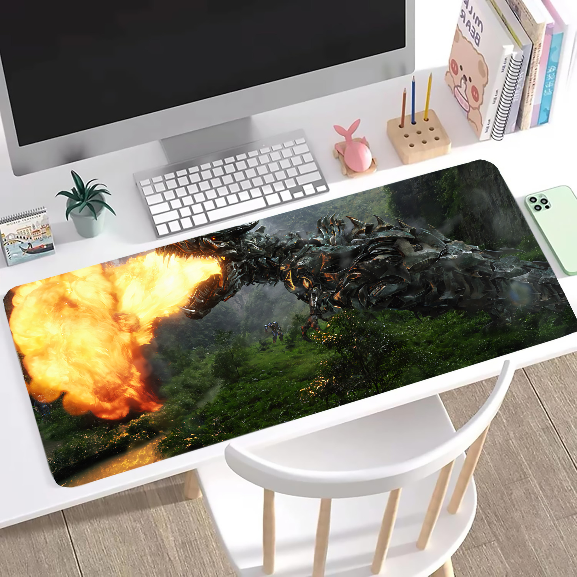 （画像用） Transformers トランスフォーマー ステッチ加工 大判デスクマット／滑り止めマウスパッド