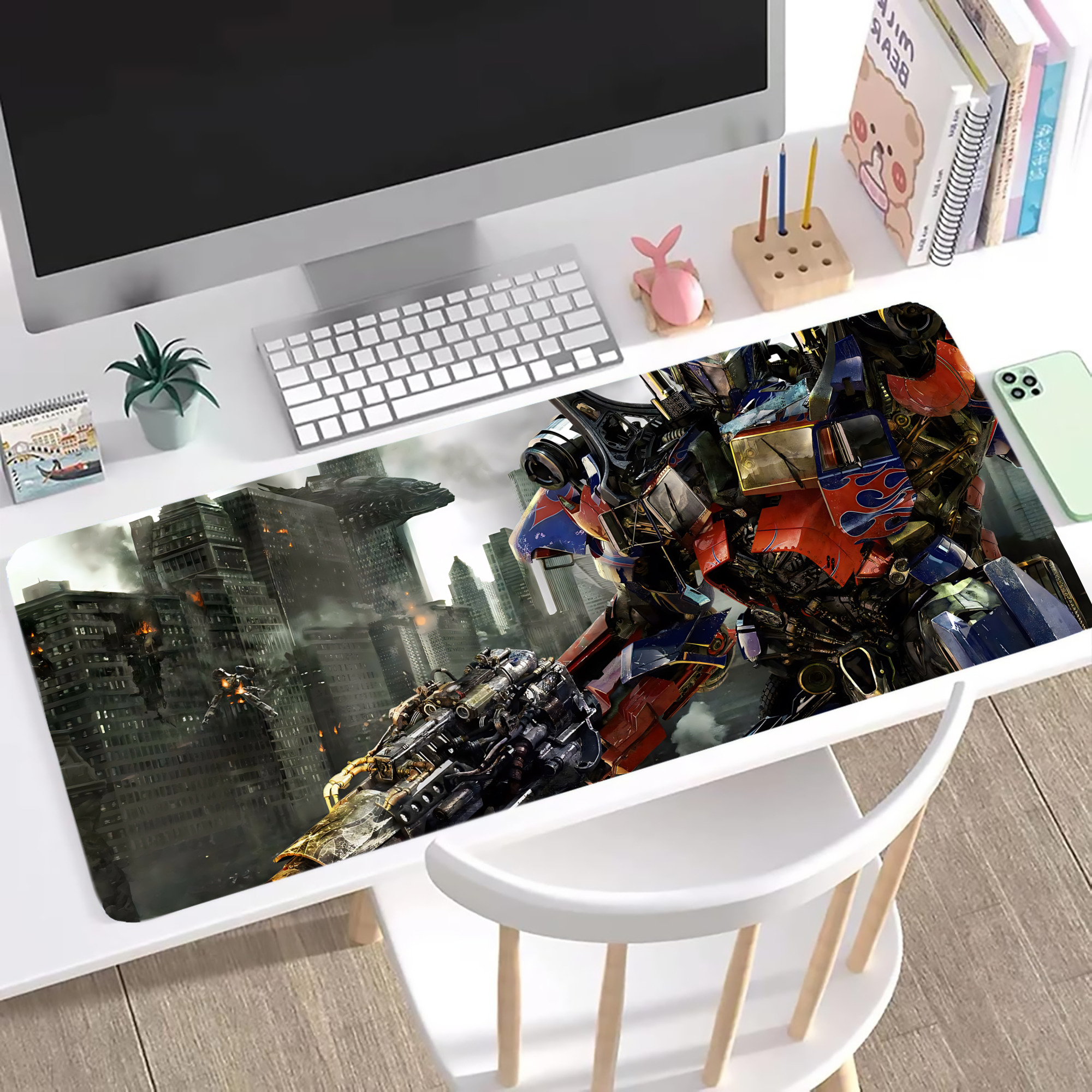 （画像用） Transformers トランスフォーマー ステッチ加工 大判デスクマット／滑り止めマウスパッド