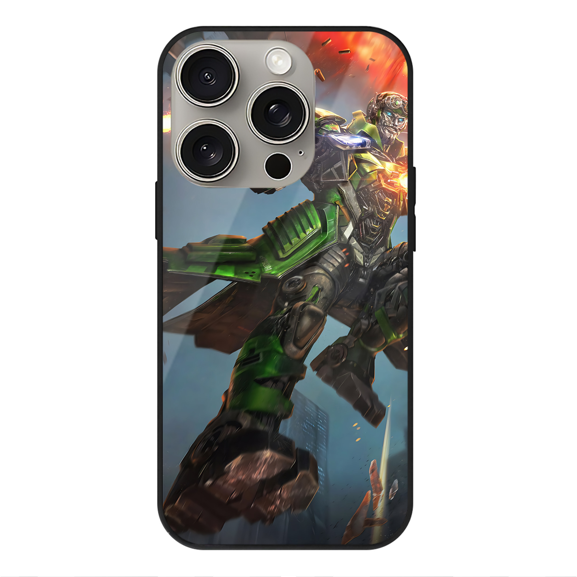 （画像用） Transformers トランスフォーマー 【iPhone15Pro対応】スマホケース 耐衝撃＆黄変防止 背面ガラス