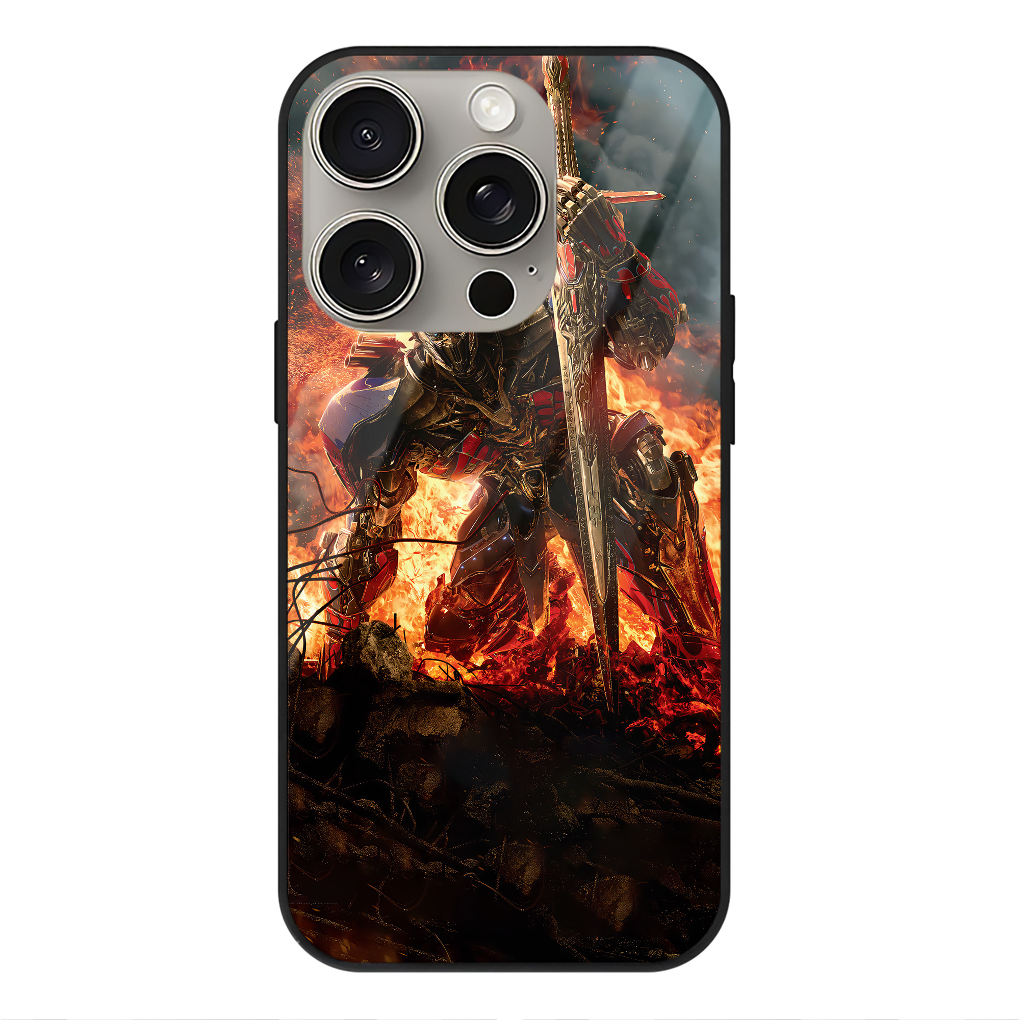 （画像用） Transformers トランスフォーマー 【iPhone15Pro対応】スマホケース 耐衝撃＆黄変防止 背面ガラス