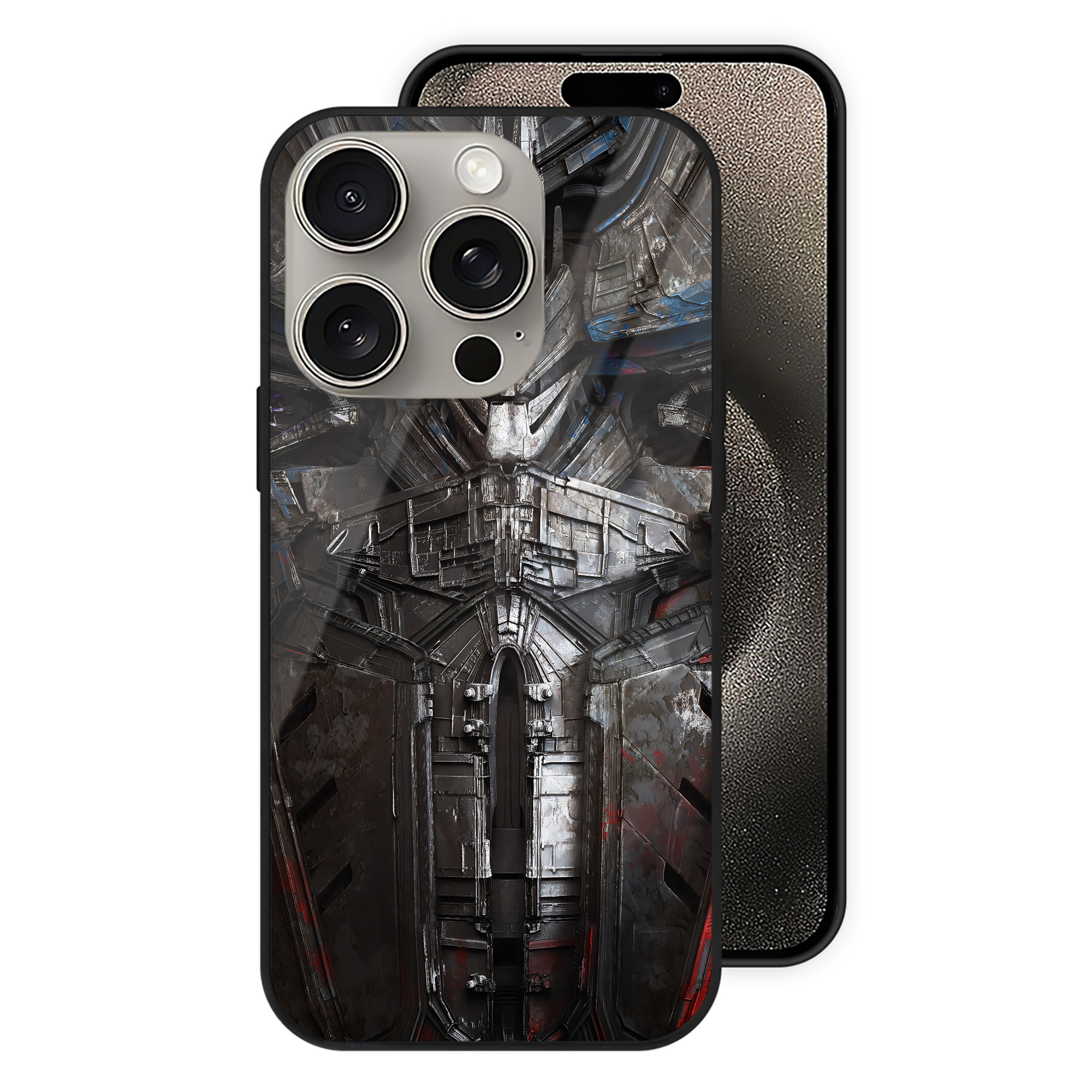 （画像用） Transformers トランスフォーマー 【iPhone15Pro対応】スマホケース 耐衝撃＆黄変防止 背面ガラス