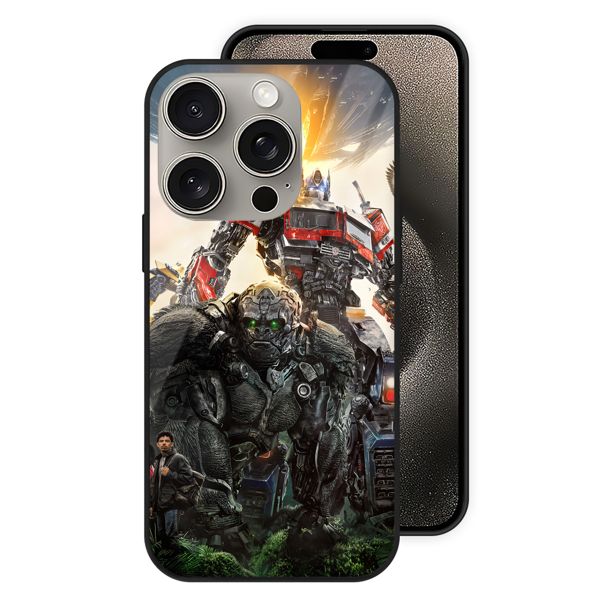 （画像用） Transformers トランスフォーマー 【iPhone15Pro対応】スマホケース 耐衝撃＆黄変防止 背面ガラス